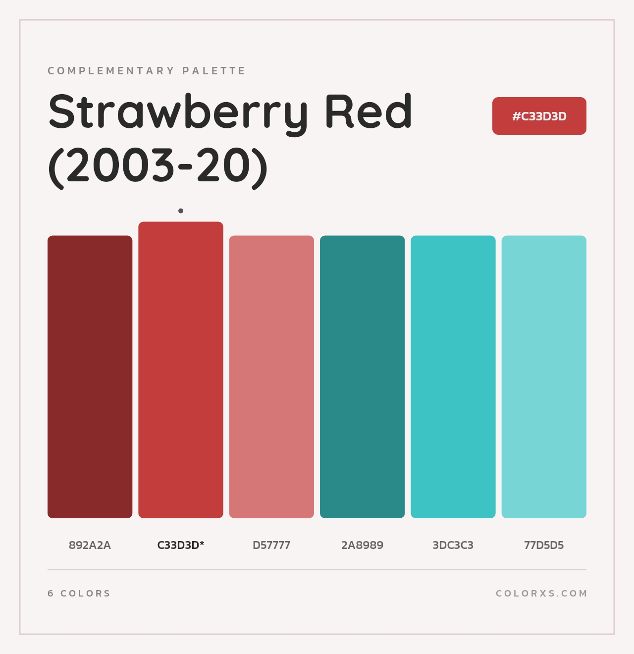 Strawberry Red (2003-20) - Complementary Color Palette