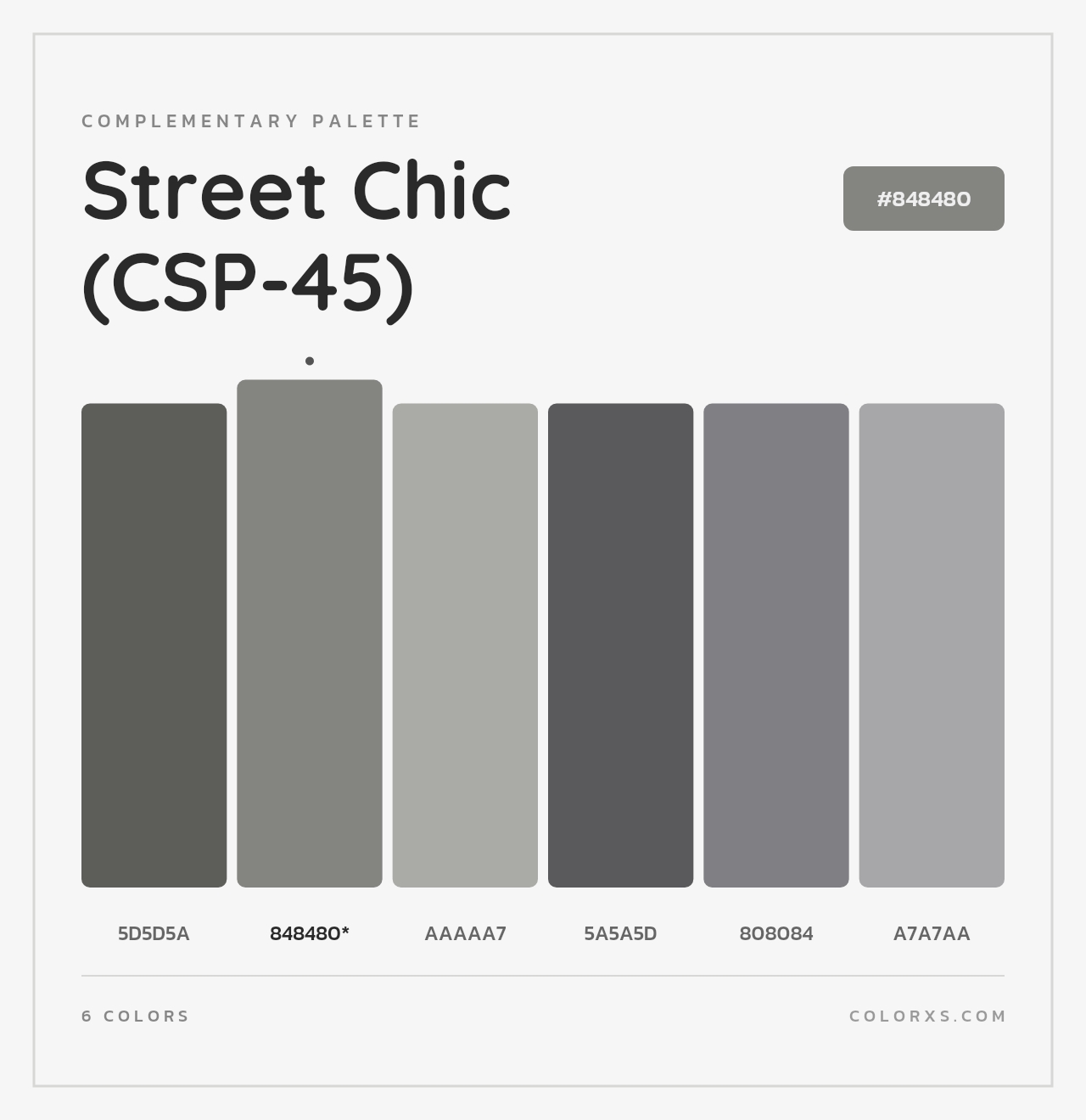 Street Chic (CSP-45) - Complementary Color Palette
