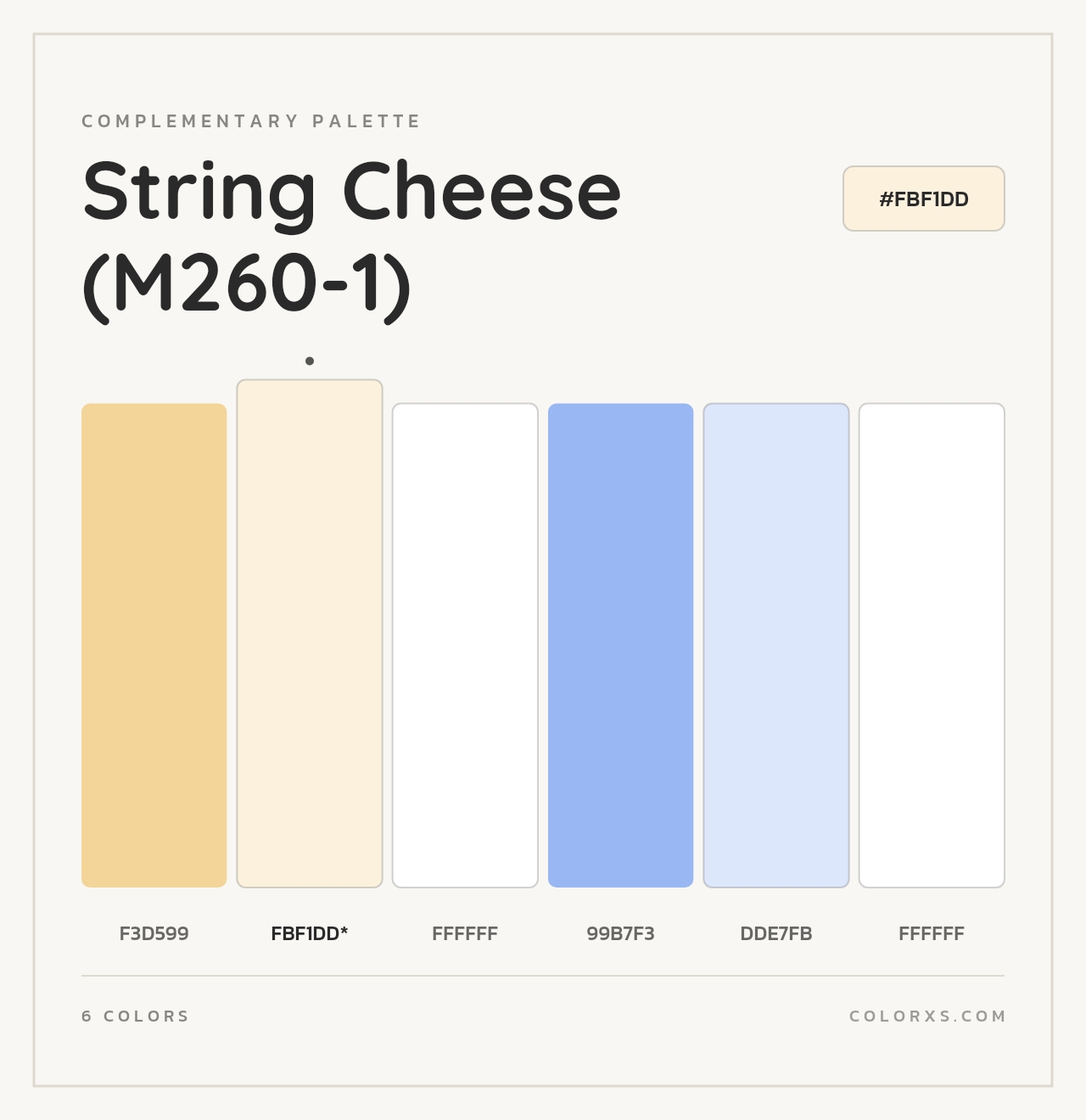 String Cheese (M260-1) - Complementary Color Palette