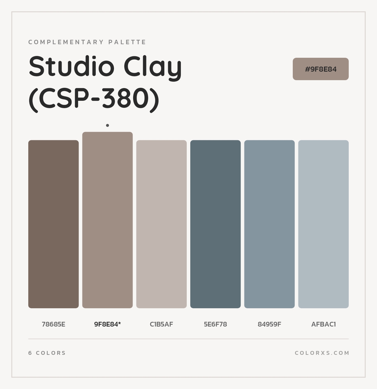 Studio Clay (CSP-380) - Complementary Color Palette