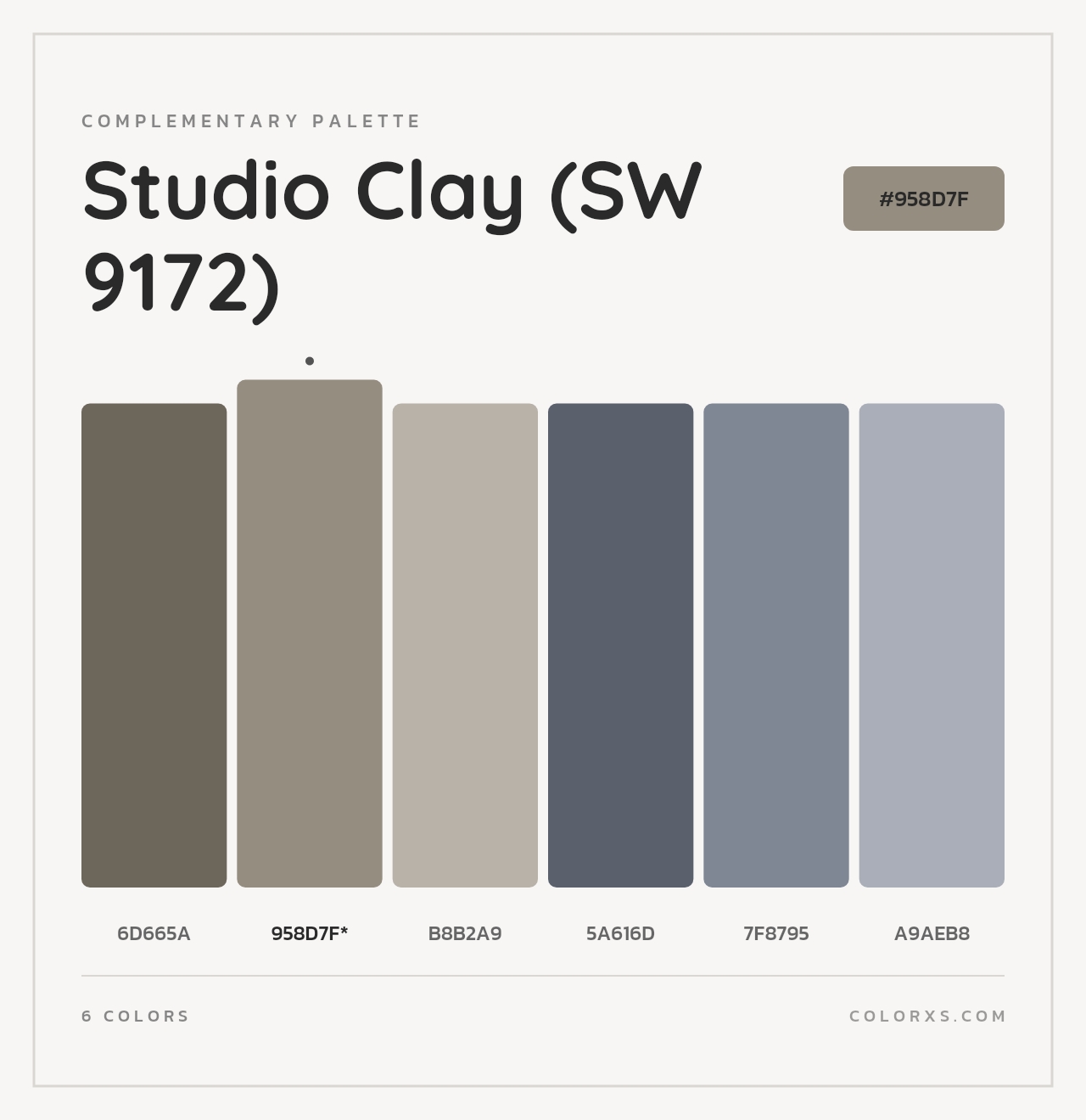 Studio Clay (SW 9172) - Complementary Color Palette