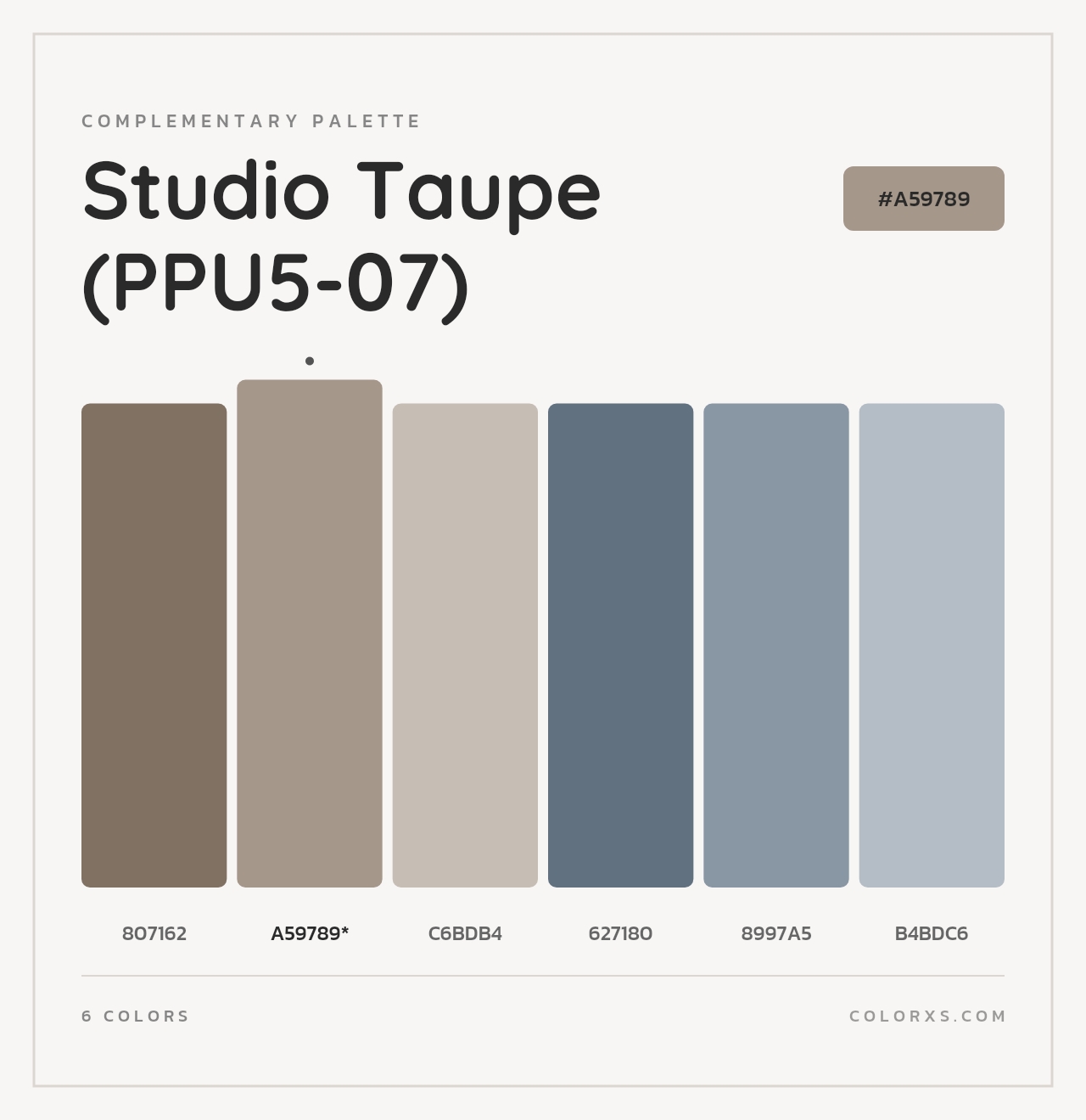 Studio Taupe (PPU5-07) - Complementary Color Palette