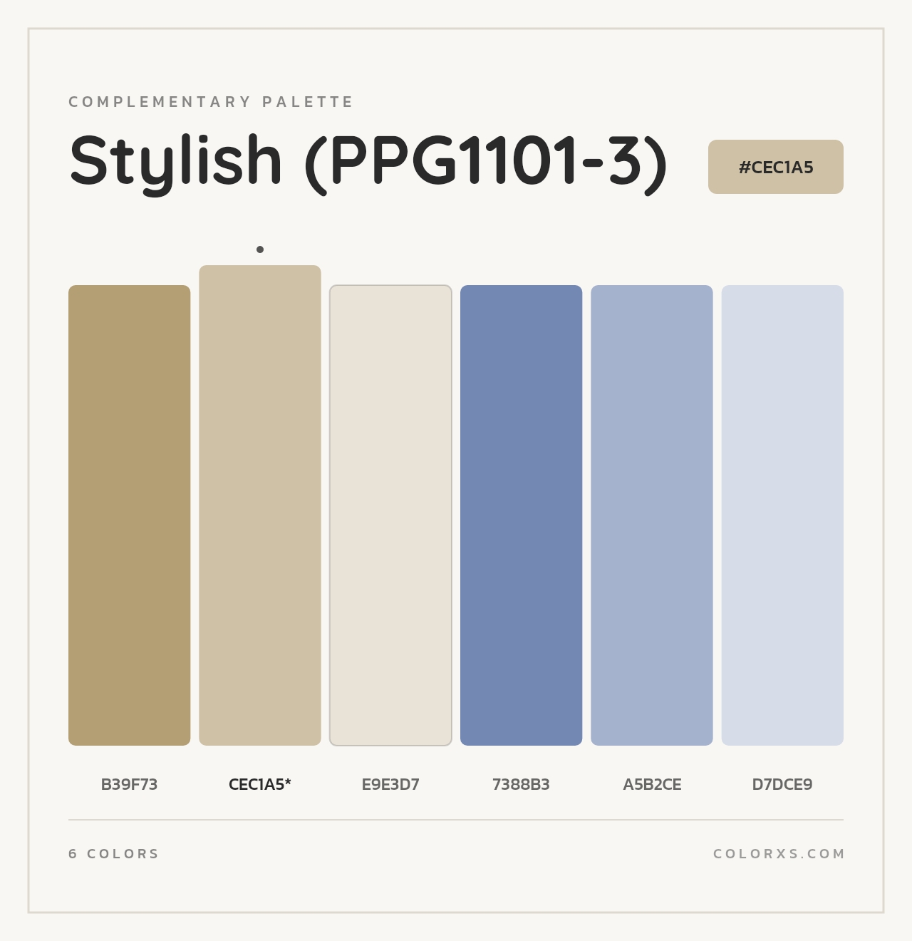 Stylish (PPG1101-3) - Complementary Color Palette