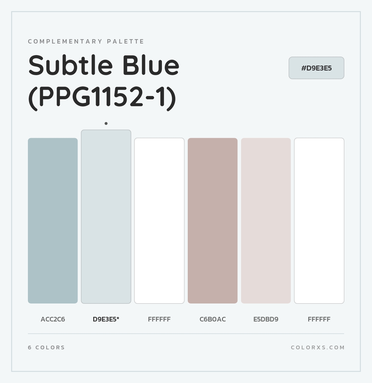 Subtle Blue (PPG1152-1) - Complementary Color Palette