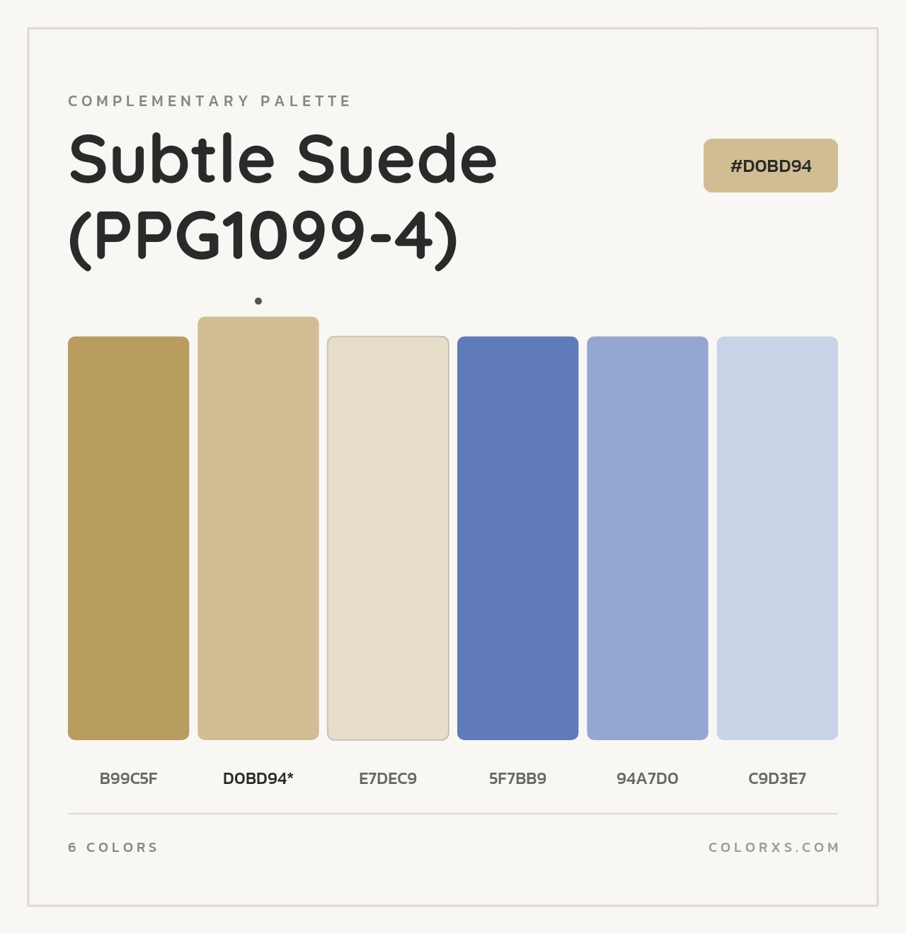 Subtle Suede (PPG1099-4) - Complementary Color Palette