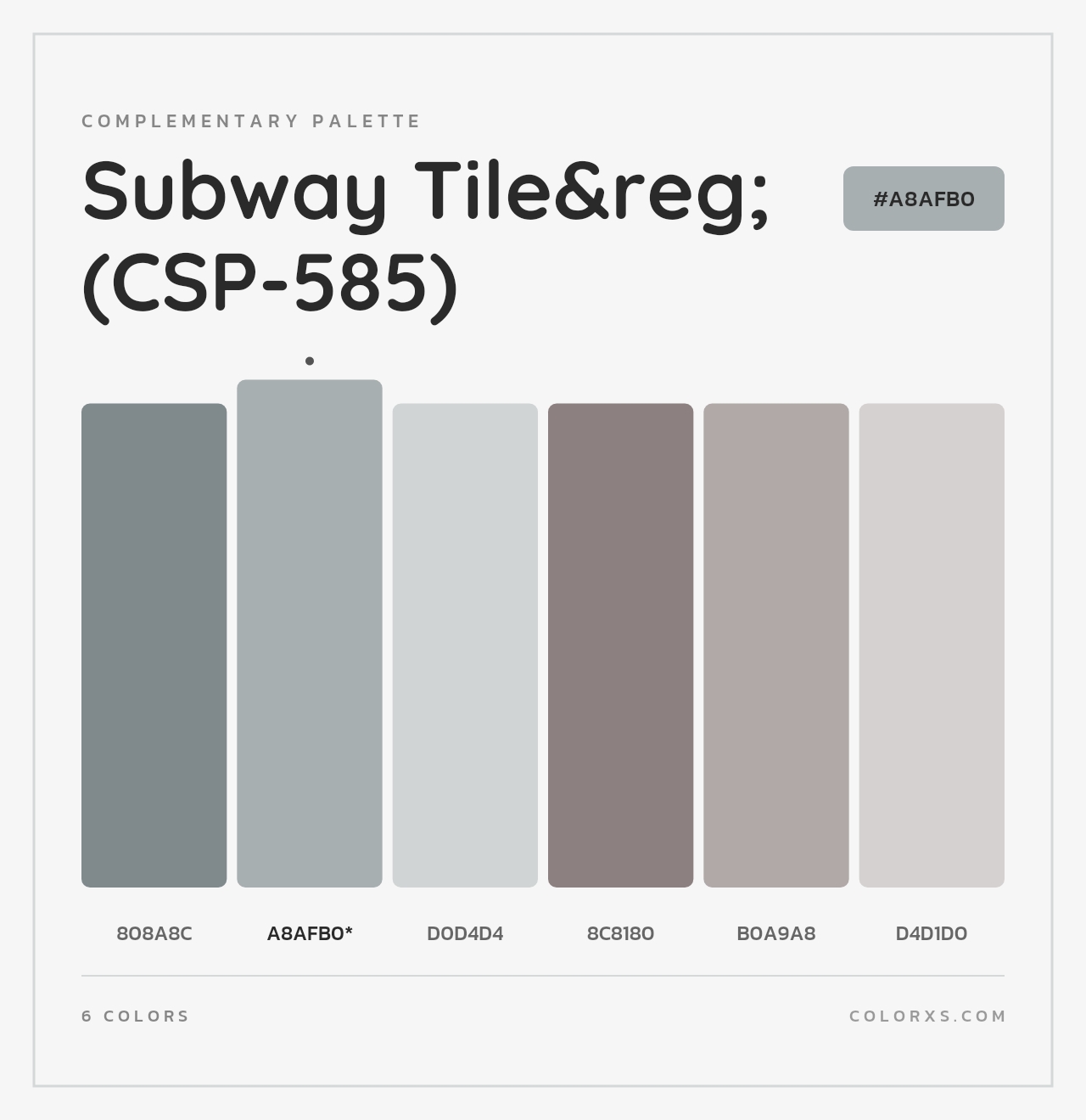 Subway Tile&reg; (CSP-585) - Complementary Color Palette
