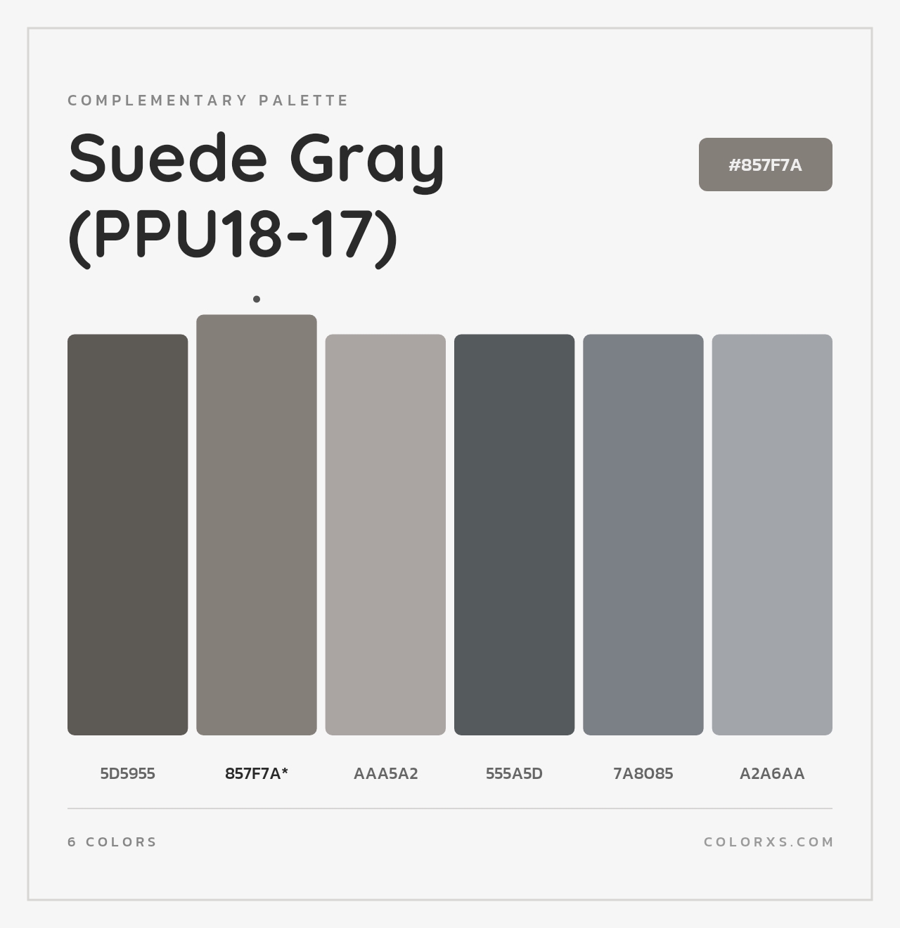 Suede Gray (PPU18-17) - Complementary Color Palette
