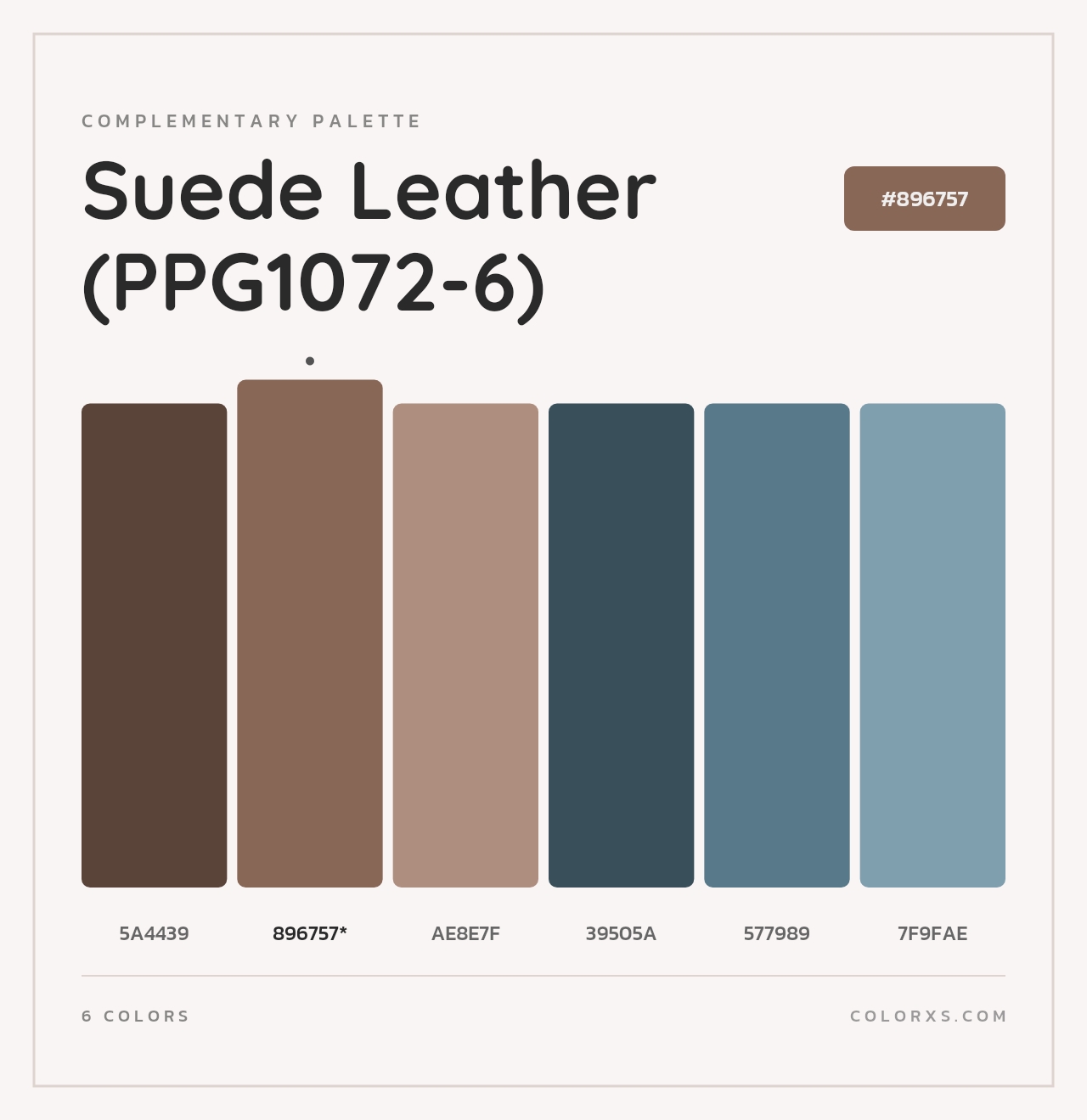 Suede Leather (PPG1072-6) - Complementary Color Palette