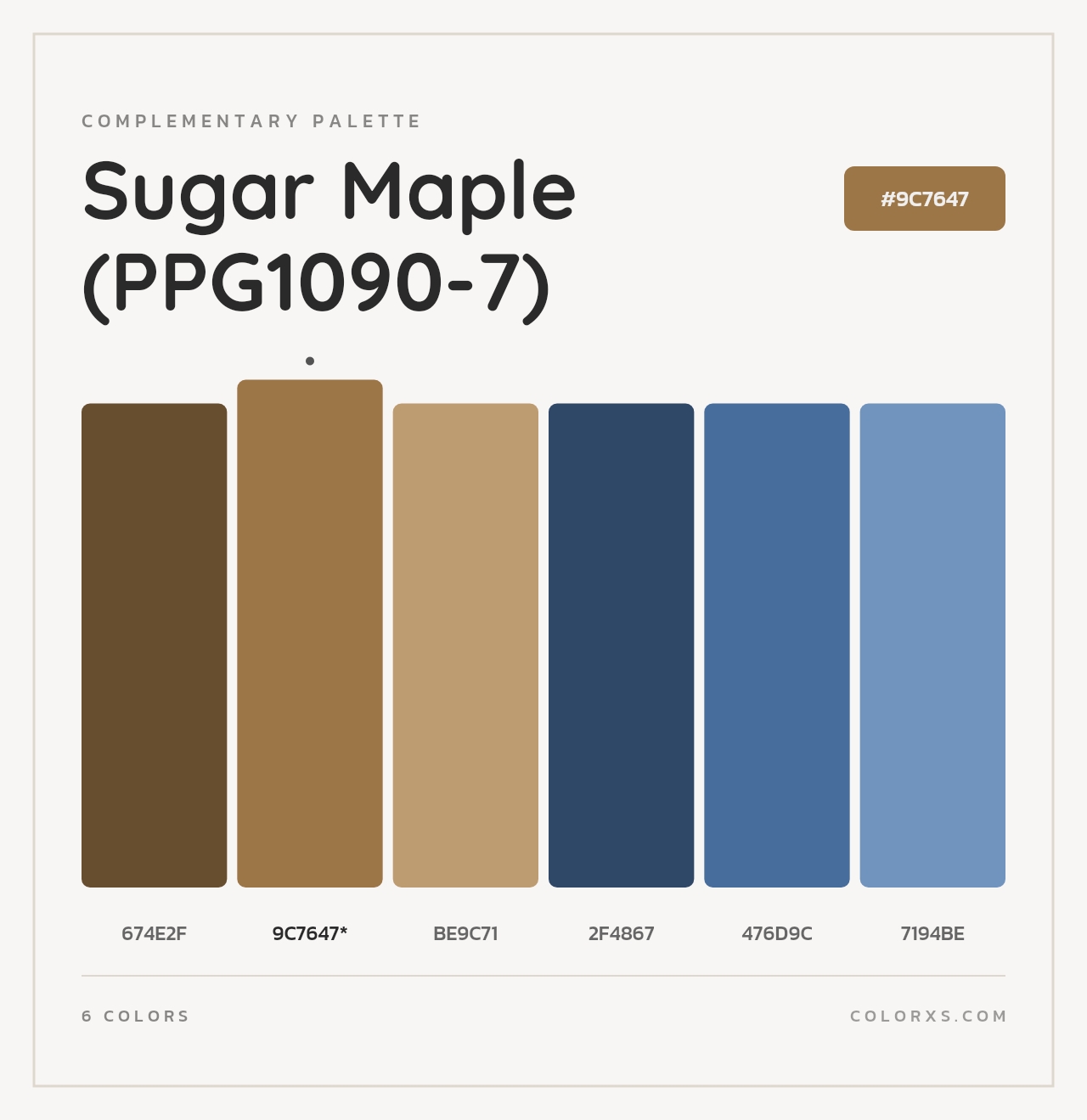 Sugar Maple (PPG1090-7) - Complementary Color Palette