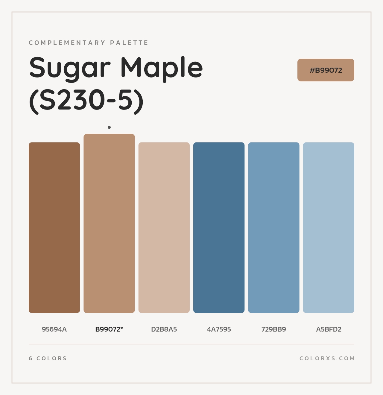 Sugar Maple (S230-5) - Complementary Color Palette