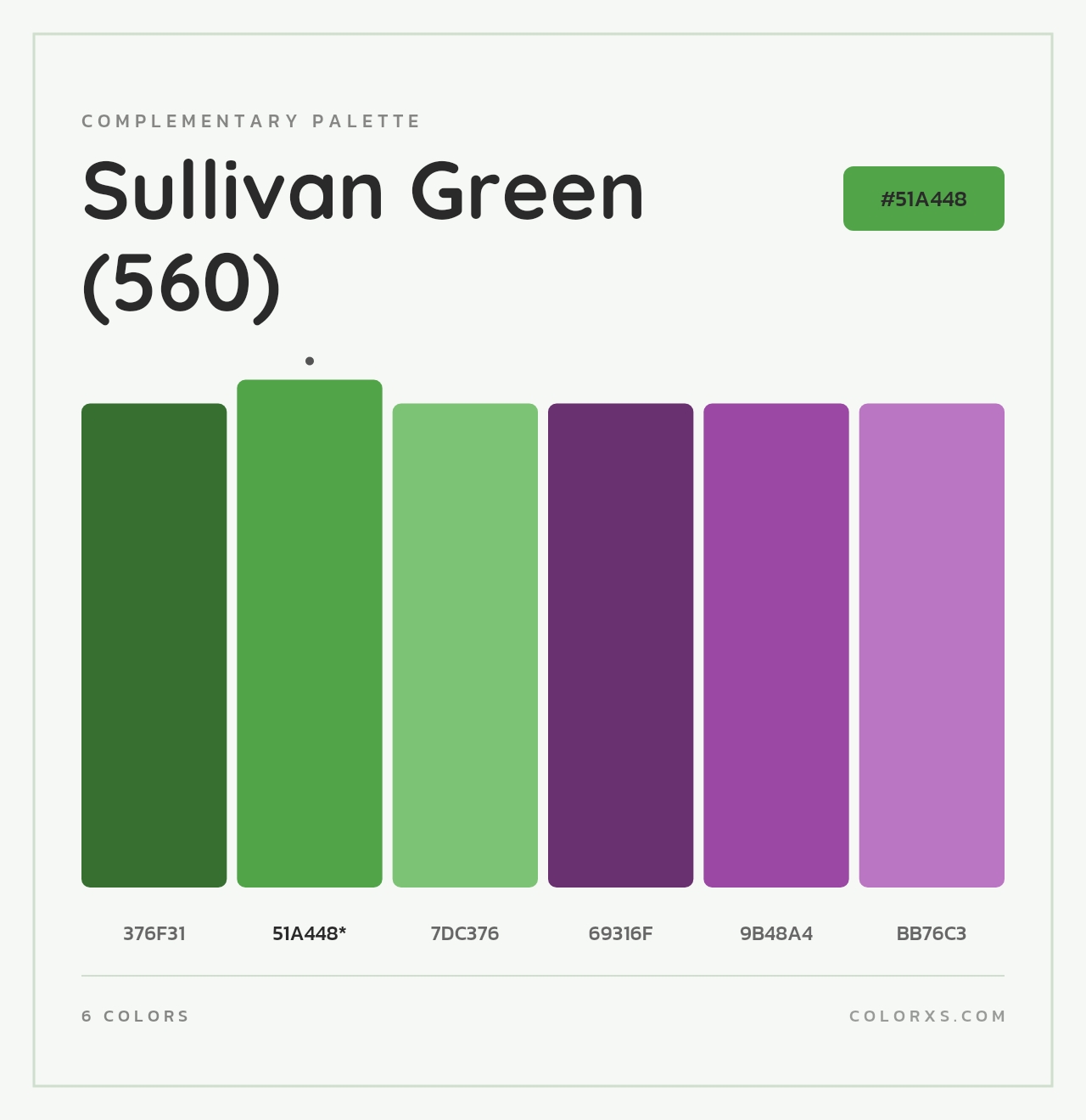 Sullivan Green (560) - Complementary Color Palette