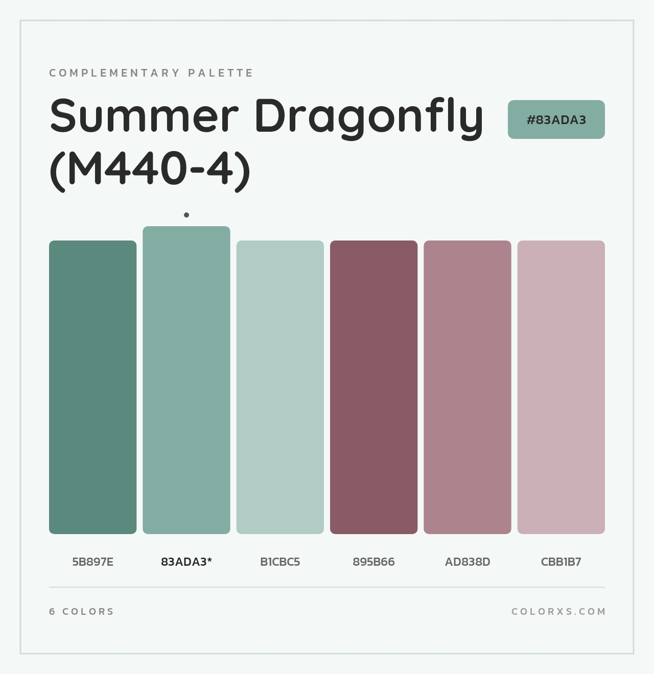Summer Dragonfly (M440-4) - Complementary Color Palette