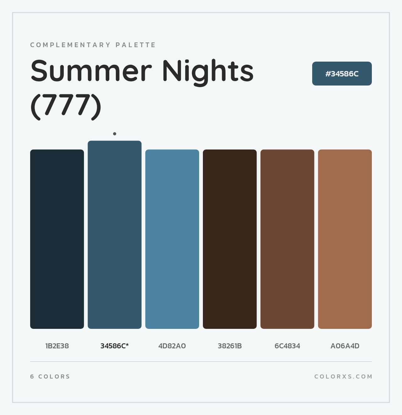 Summer Nights (777) - Complementary Color Palette