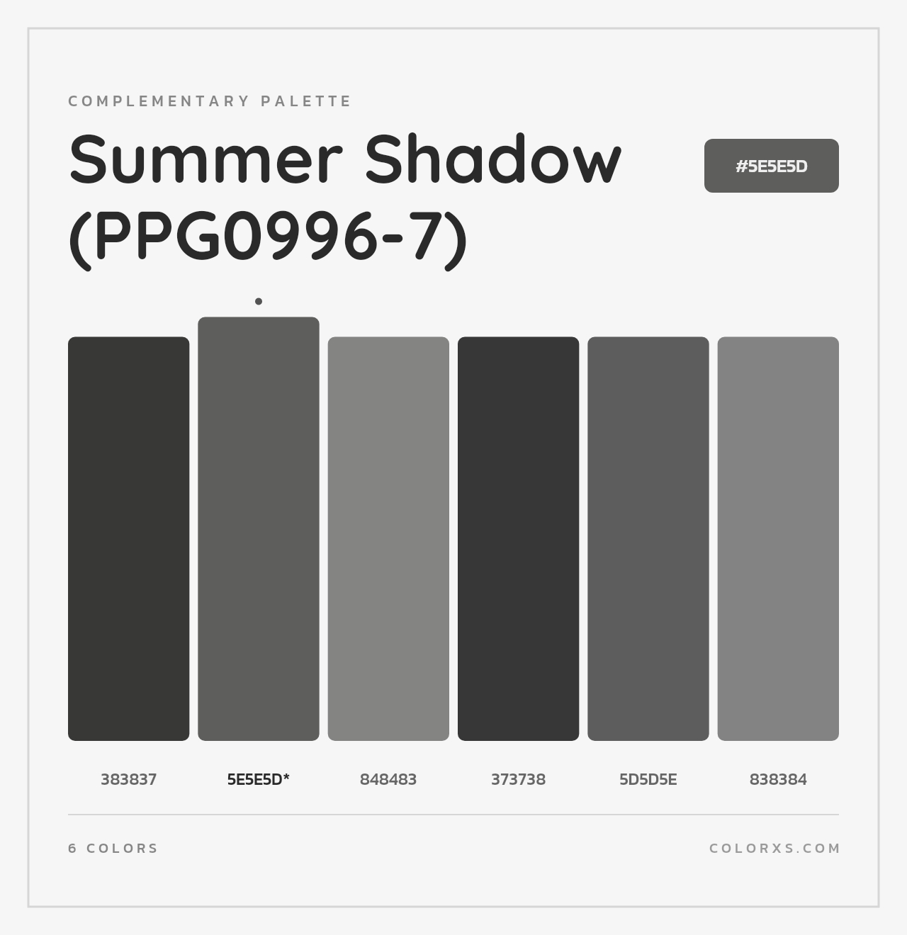 Summer Shadow (PPG0996-7) - Complementary Color Palette