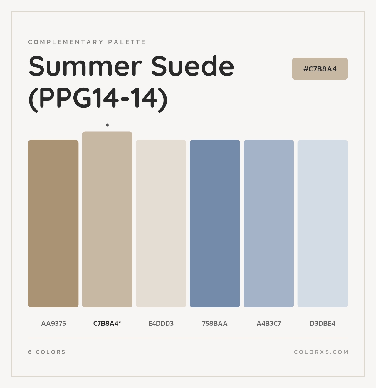 Summer Suede (PPG14-14) - Complementary Color Palette