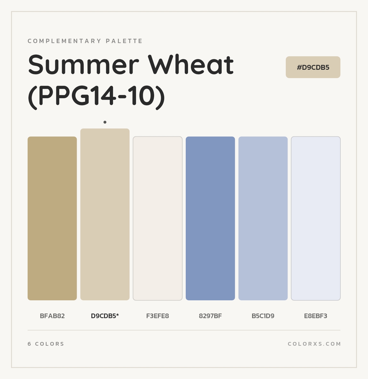 Summer Wheat (PPG14-10) - Complementary Color Palette