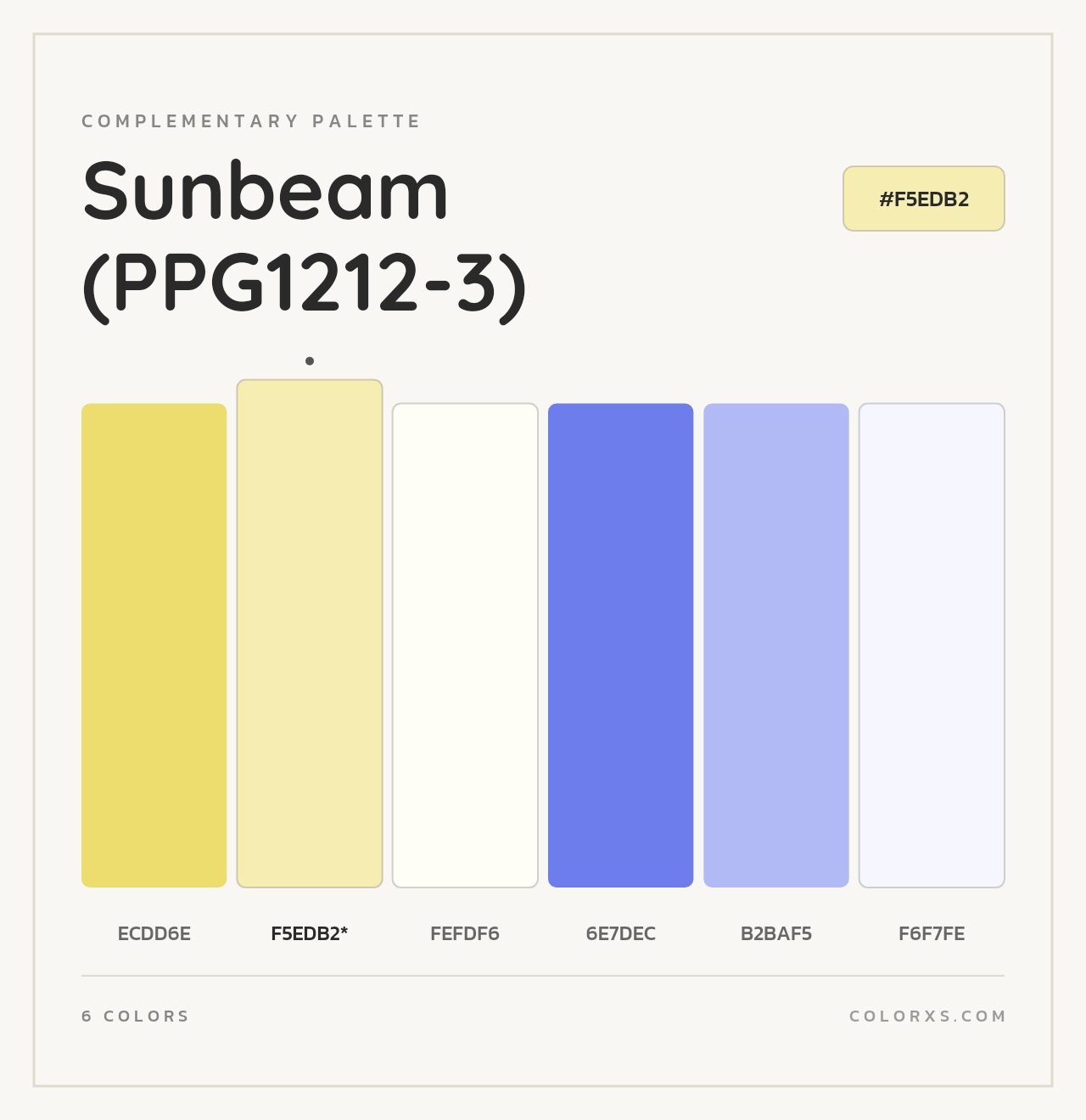 Sunbeam (PPG1212-3) - Complementary Color Palette