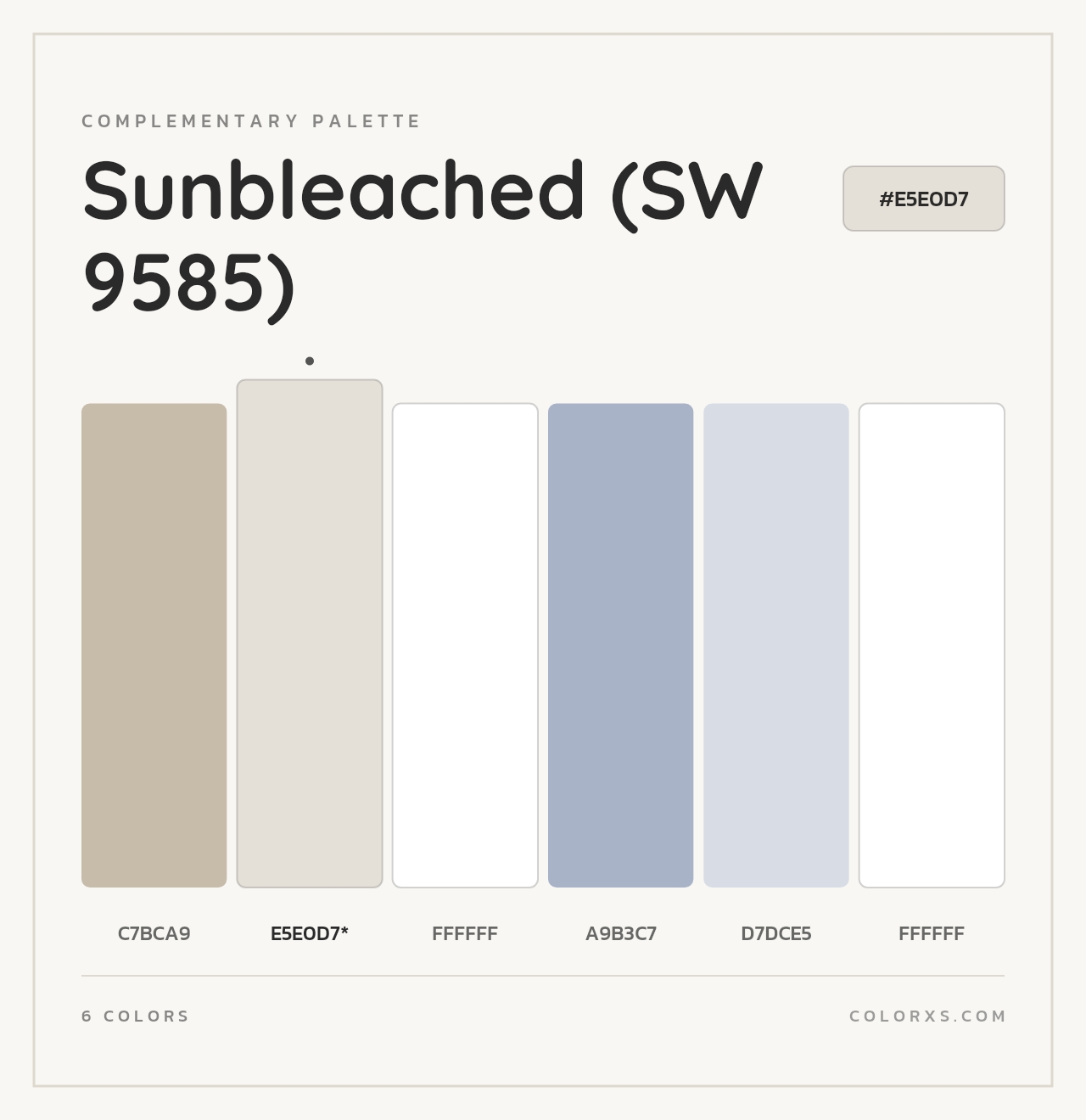 Sunbleached (SW 9585) - Complementary Color Palette