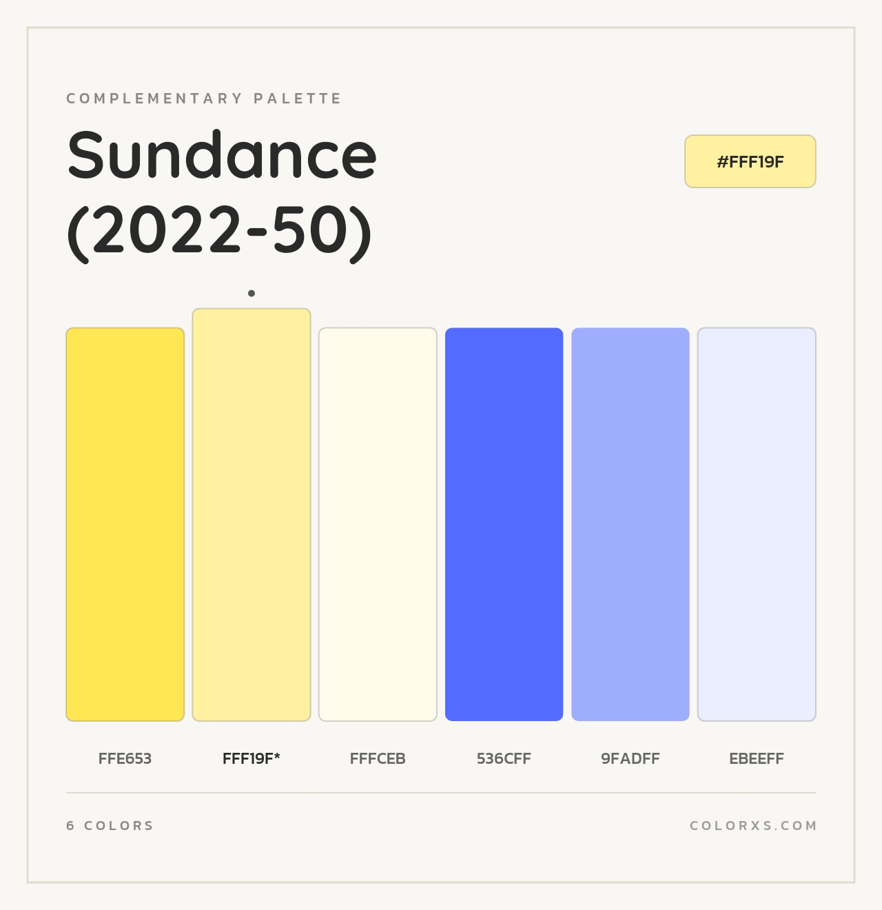 Sundance (2022-50) - Complementary Color Palette