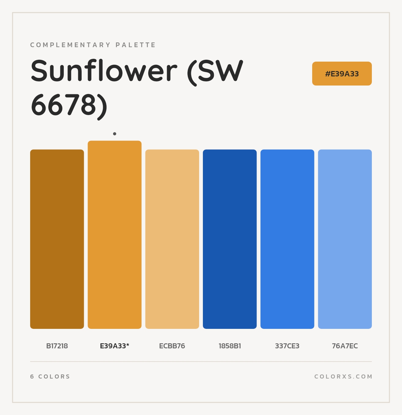 Sunflower (SW 6678) - Complementary Color Palette