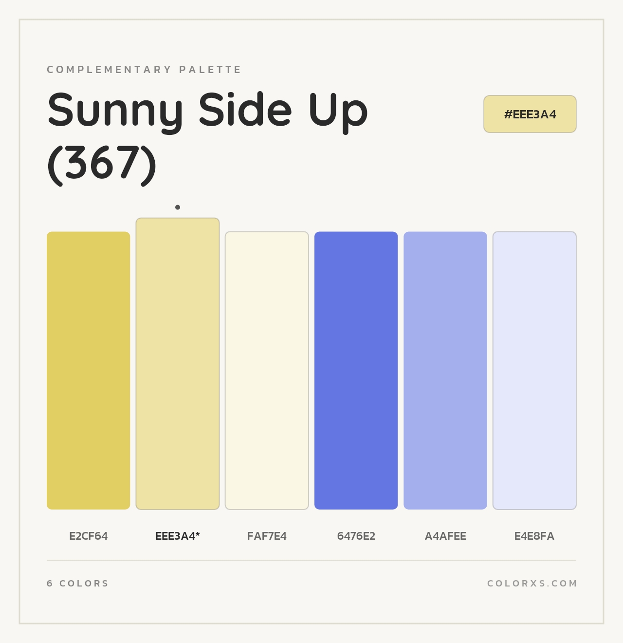 Sunny Side Up (367) - Complementary Color Palette