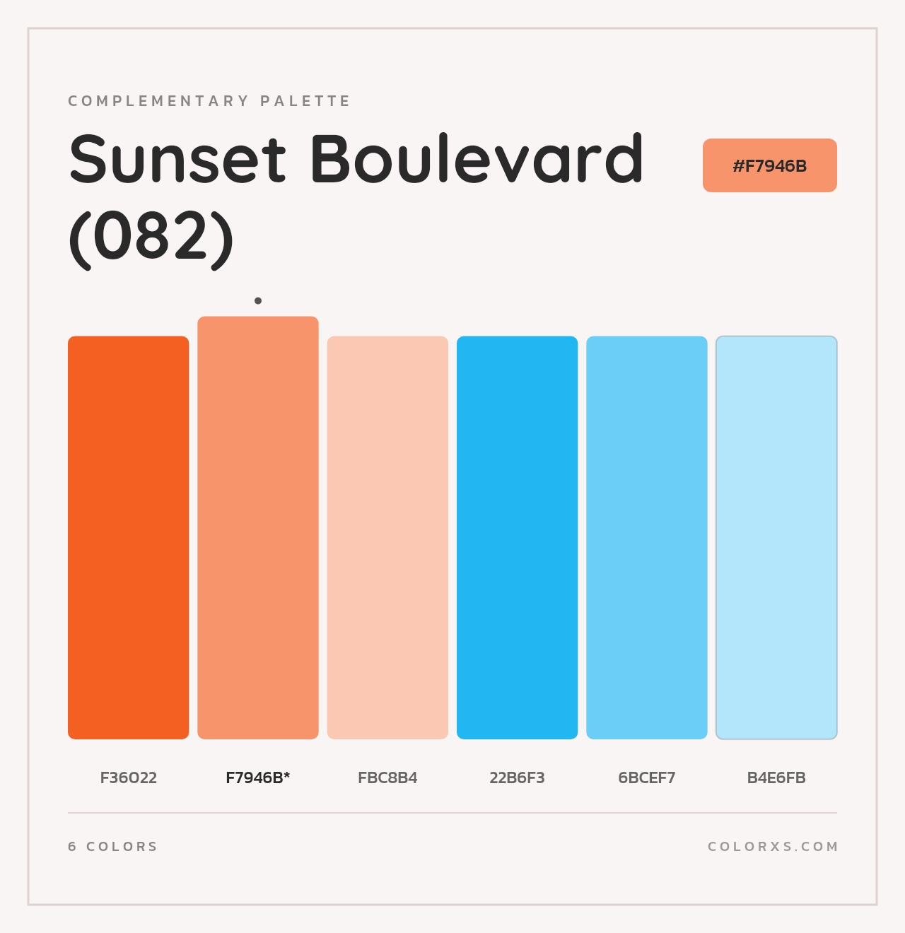 Sunset Boulevard (082) - Complementary Color Palette