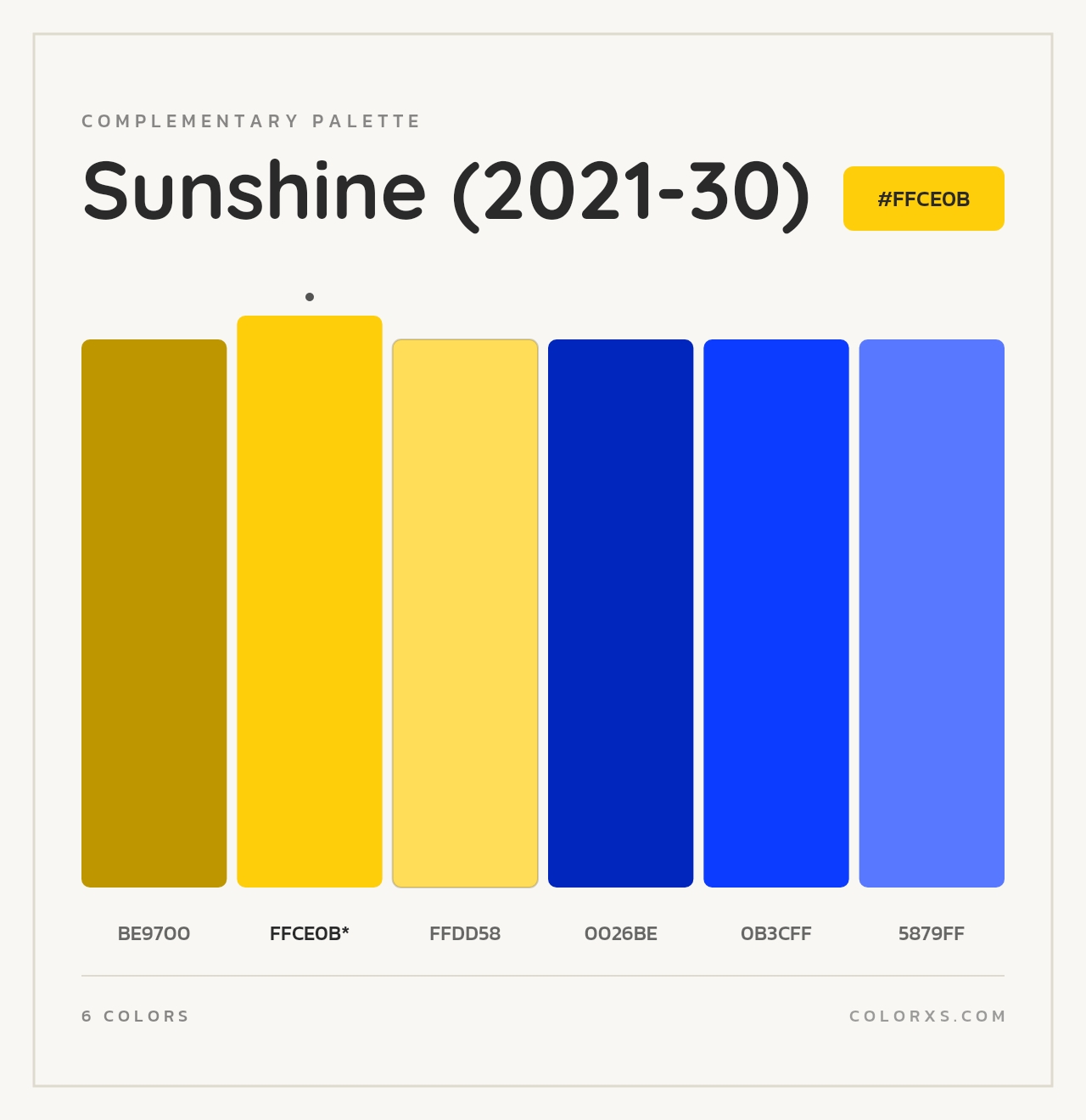 Sunshine (2021-30) - Complementary Color Palette