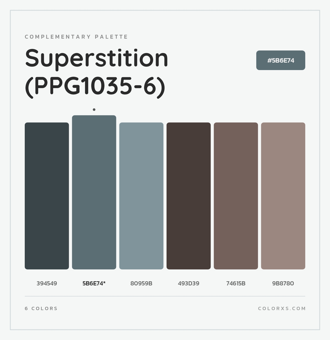 Superstition (PPG1035-6) - Complementary Color Palette