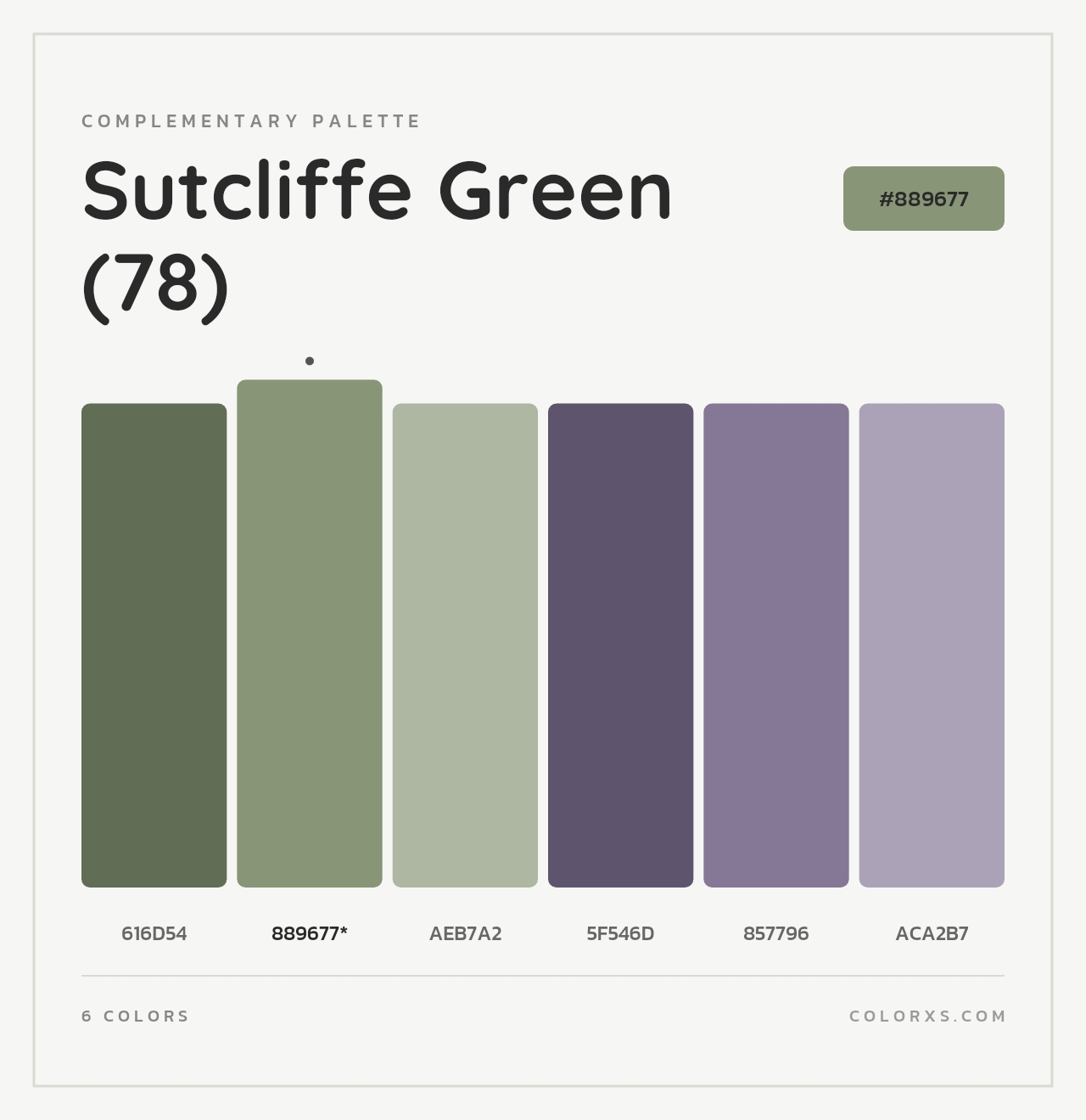 Sutcliffe Green (78) - Complementary Color Palette