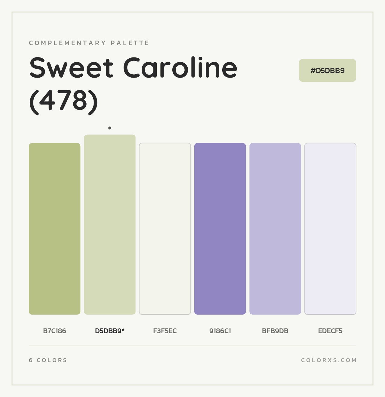 Sweet Caroline (478) - Complementary Color Palette