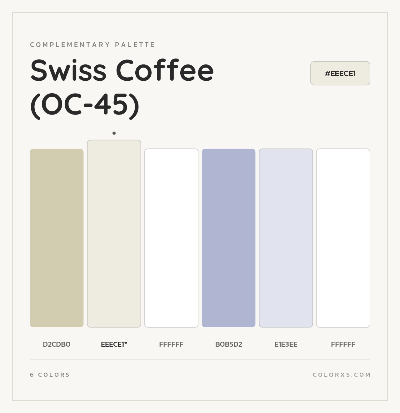 Swiss Coffee (OC-45) - Complementary Color Palette