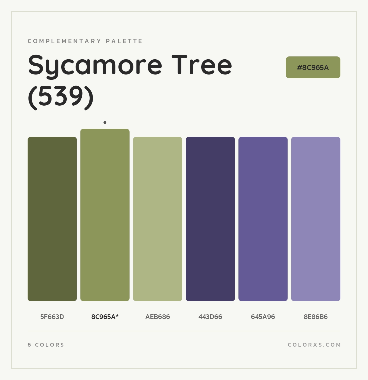 Sycamore Tree (539) - Complementary Color Palette