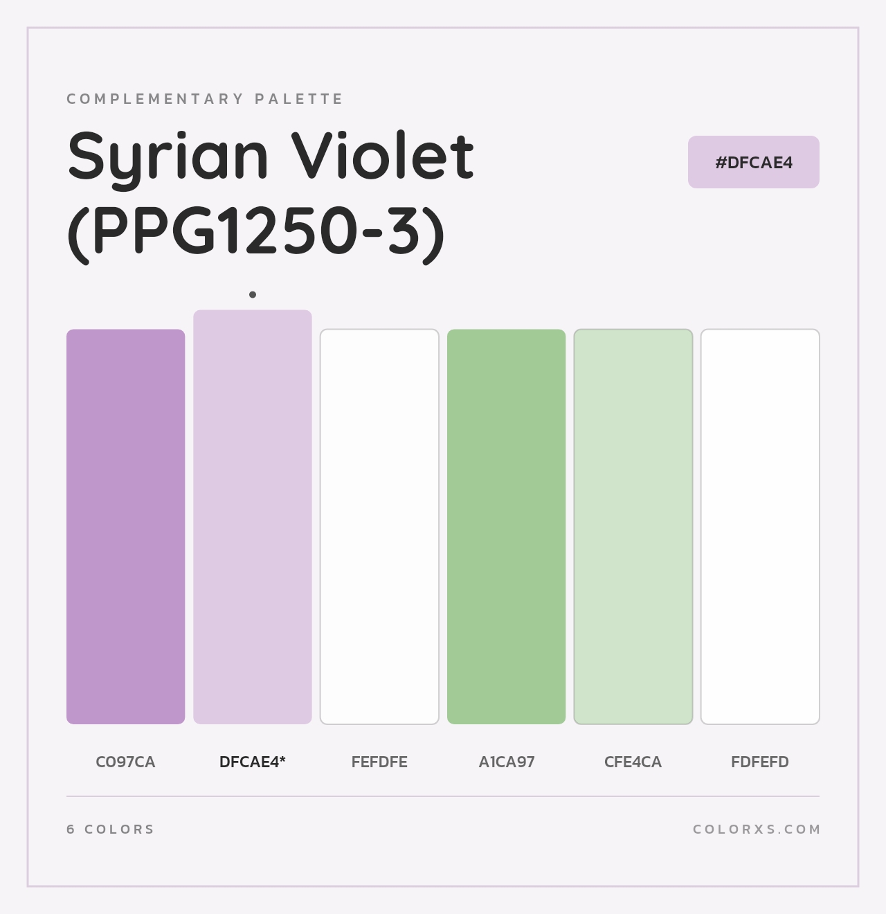 Syrian Violet (PPG1250-3) - Complementary Color Palette