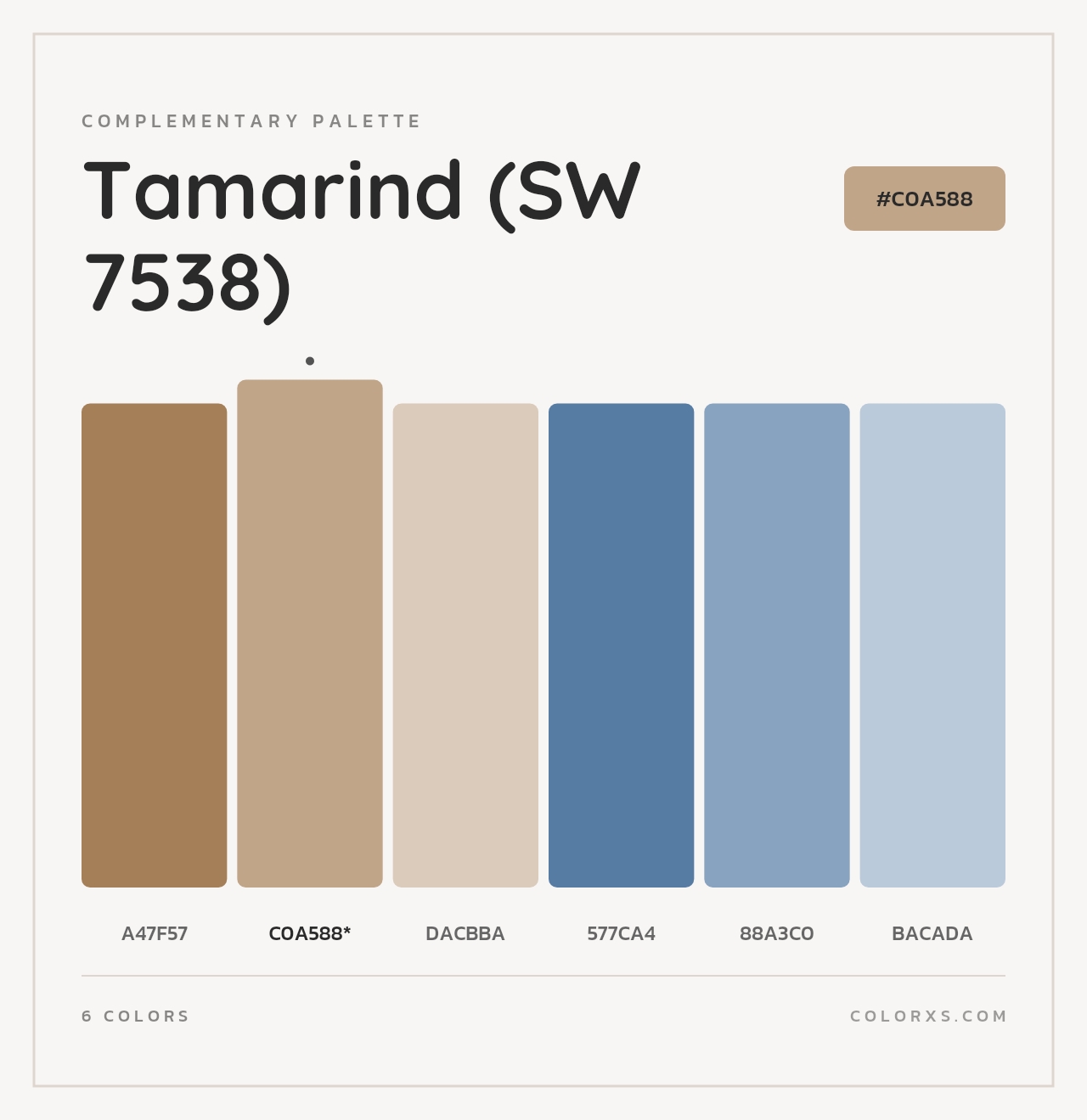 Tamarind (SW 7538) - Complementary Color Palette