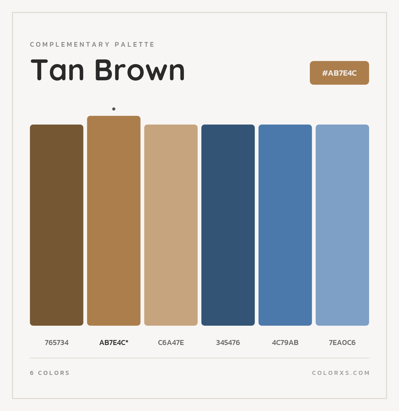 Tan Brown - Complementary Color Palette