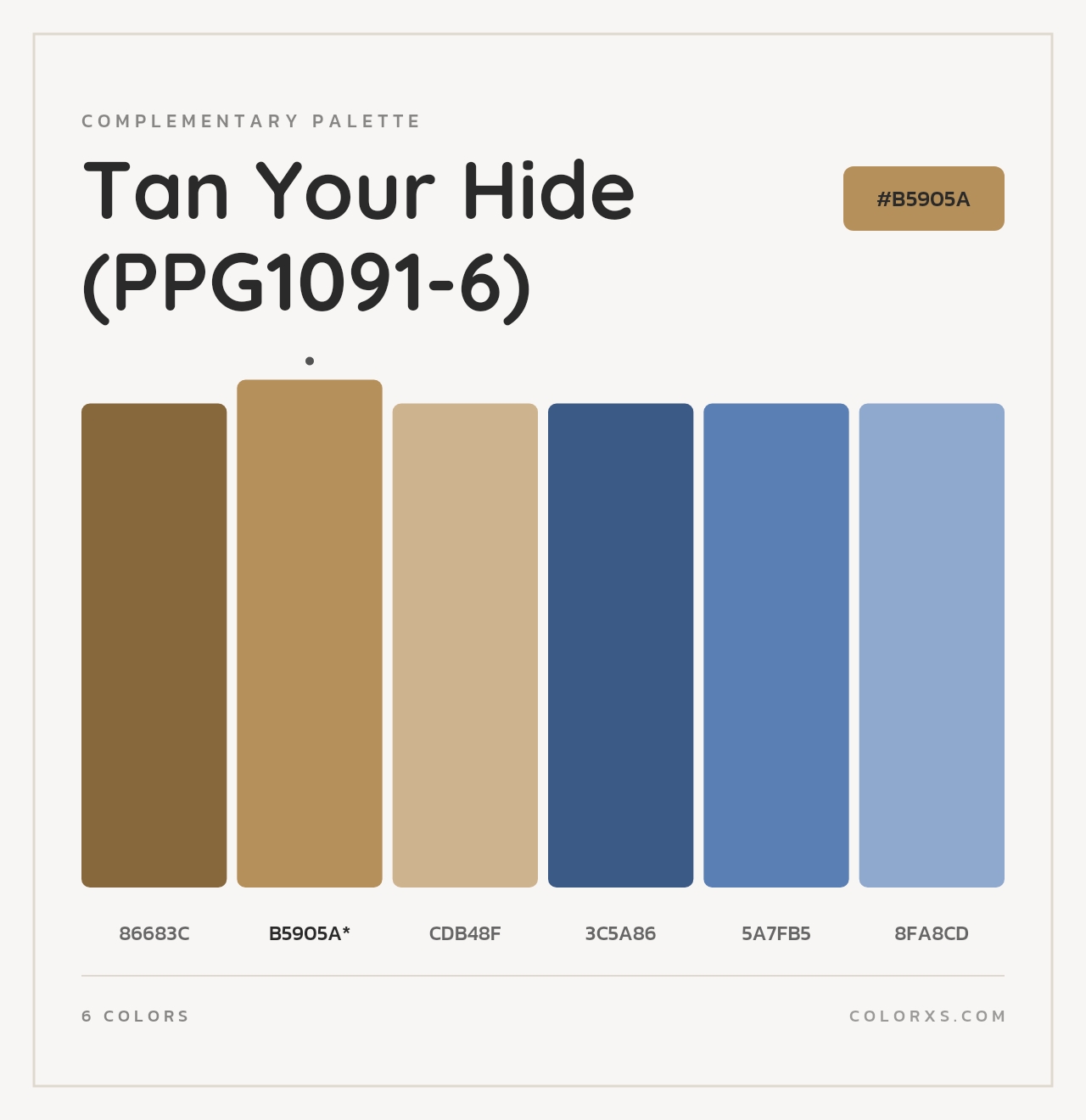 Tan Your Hide (PPG1091-6) - Complementary Color Palette