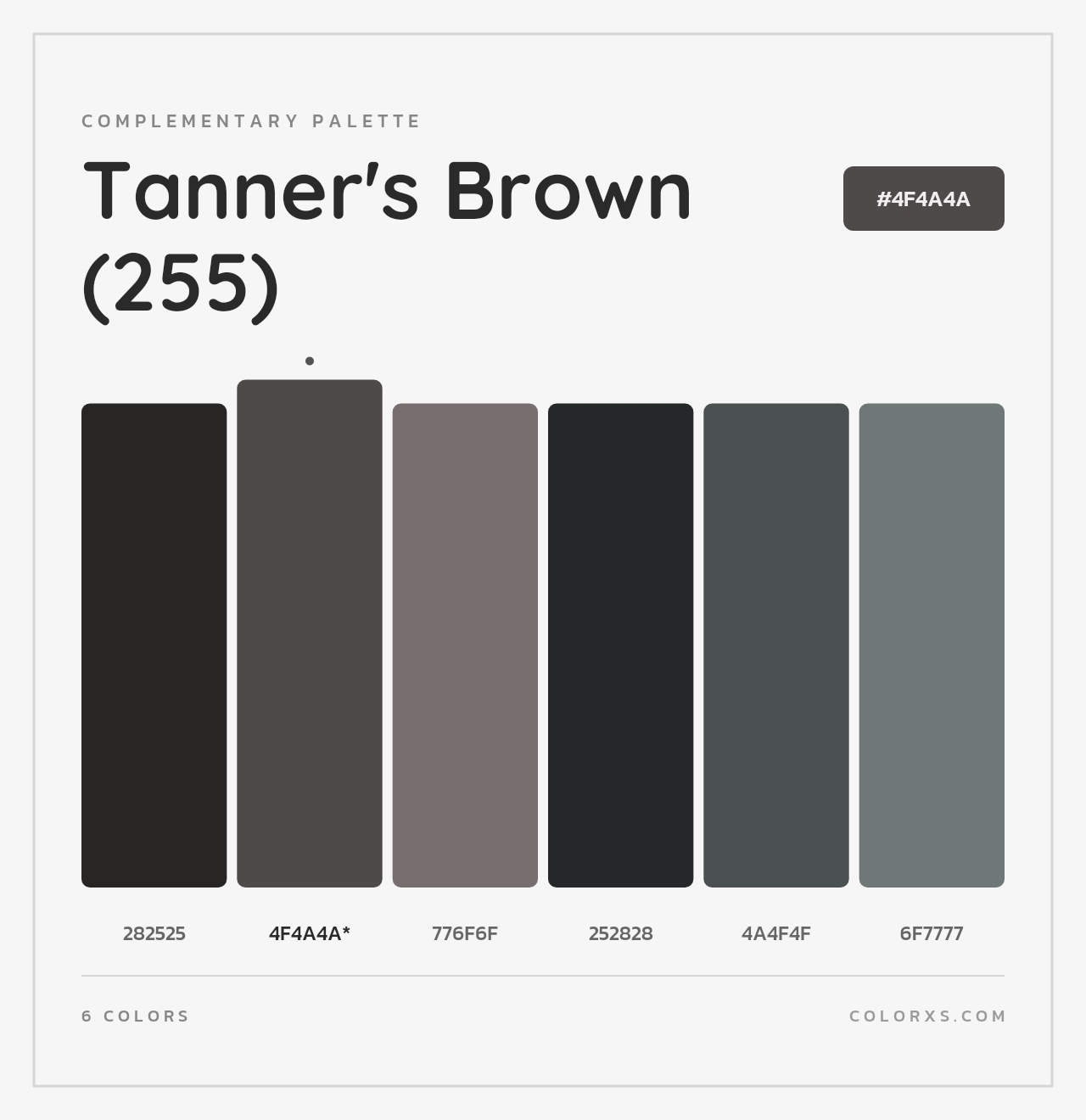 Tanner's Brown (255) - Complementary Color Palette