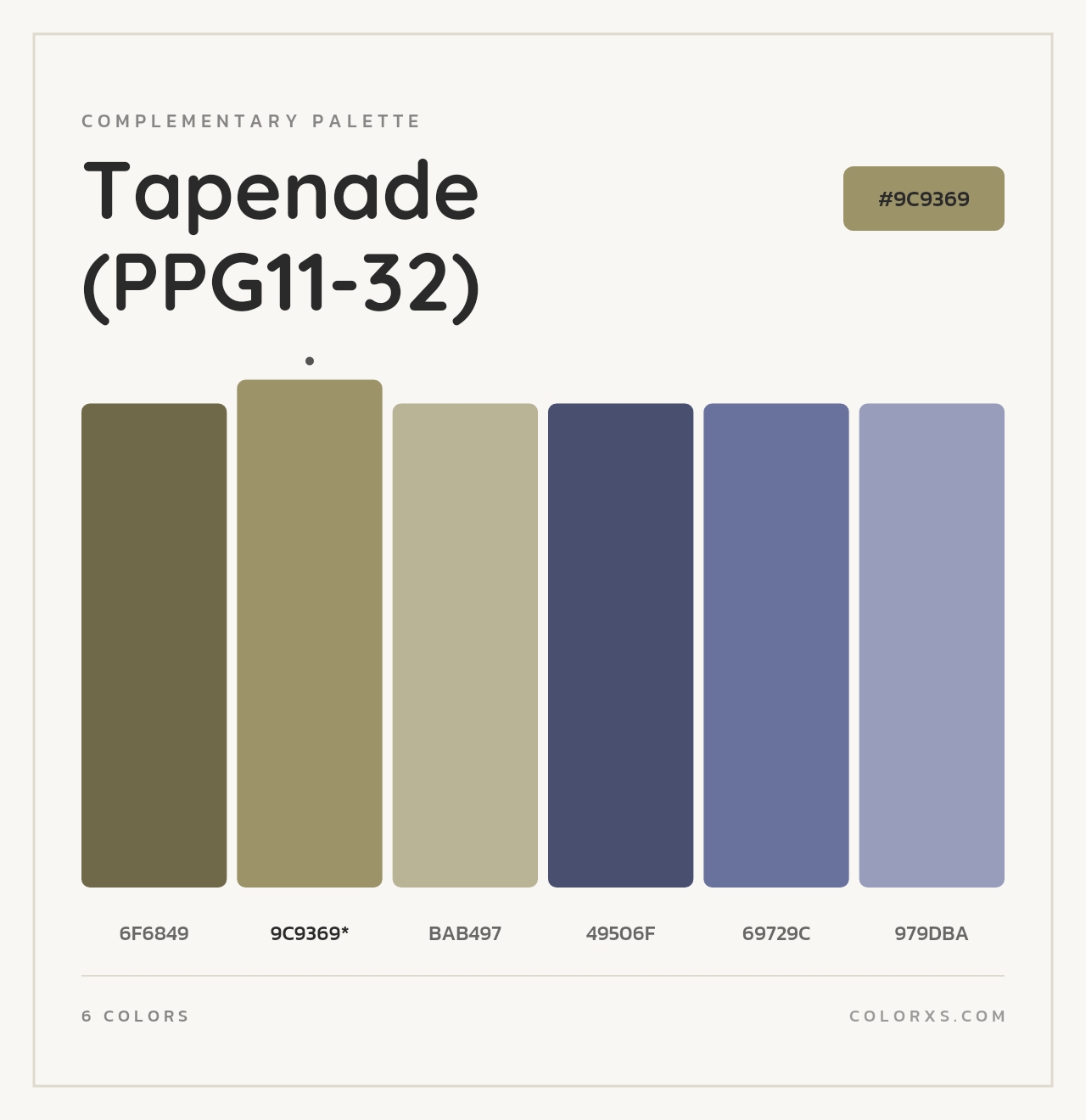 Tapenade (PPG11-32) - Complementary Color Palette
