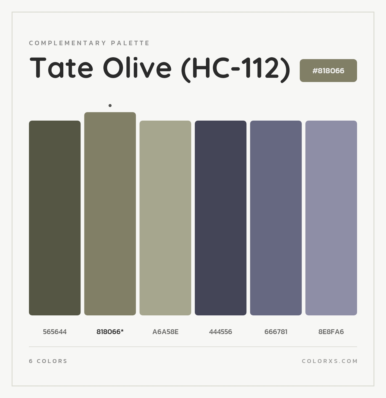 Tate Olive (HC-112) - Complementary Color Palette