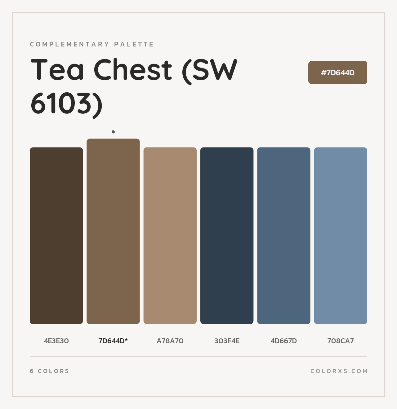 Tea Chest (SW 6103) - Complementary Color Palette