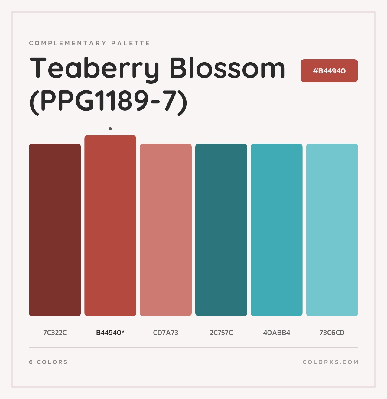 Teaberry Blossom (PPG1189-7) - Complementary Color Palette