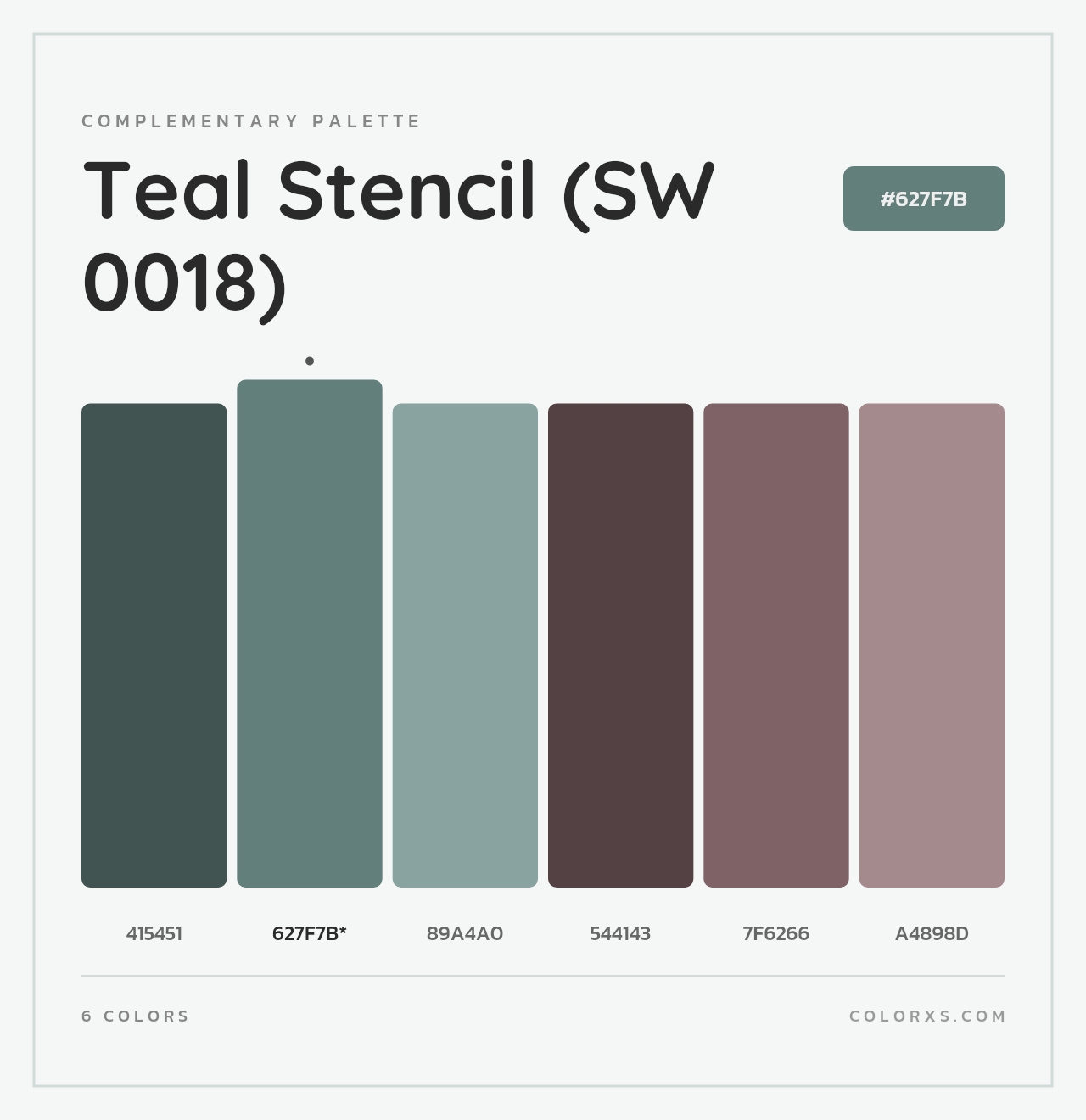 Teal Stencil (SW 0018) - Complementary Color Palette