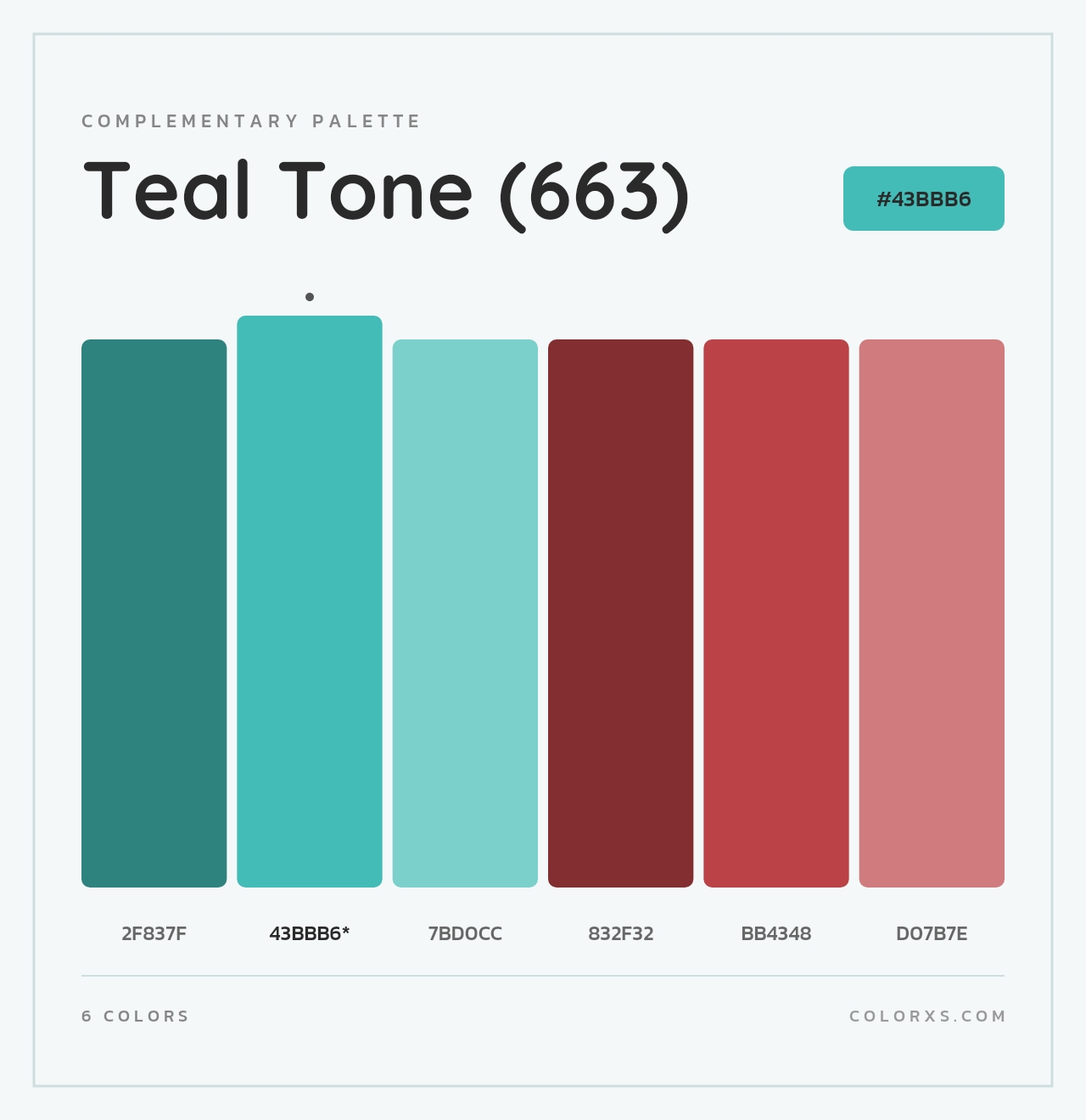Teal Tone (663) - Complementary Color Palette
