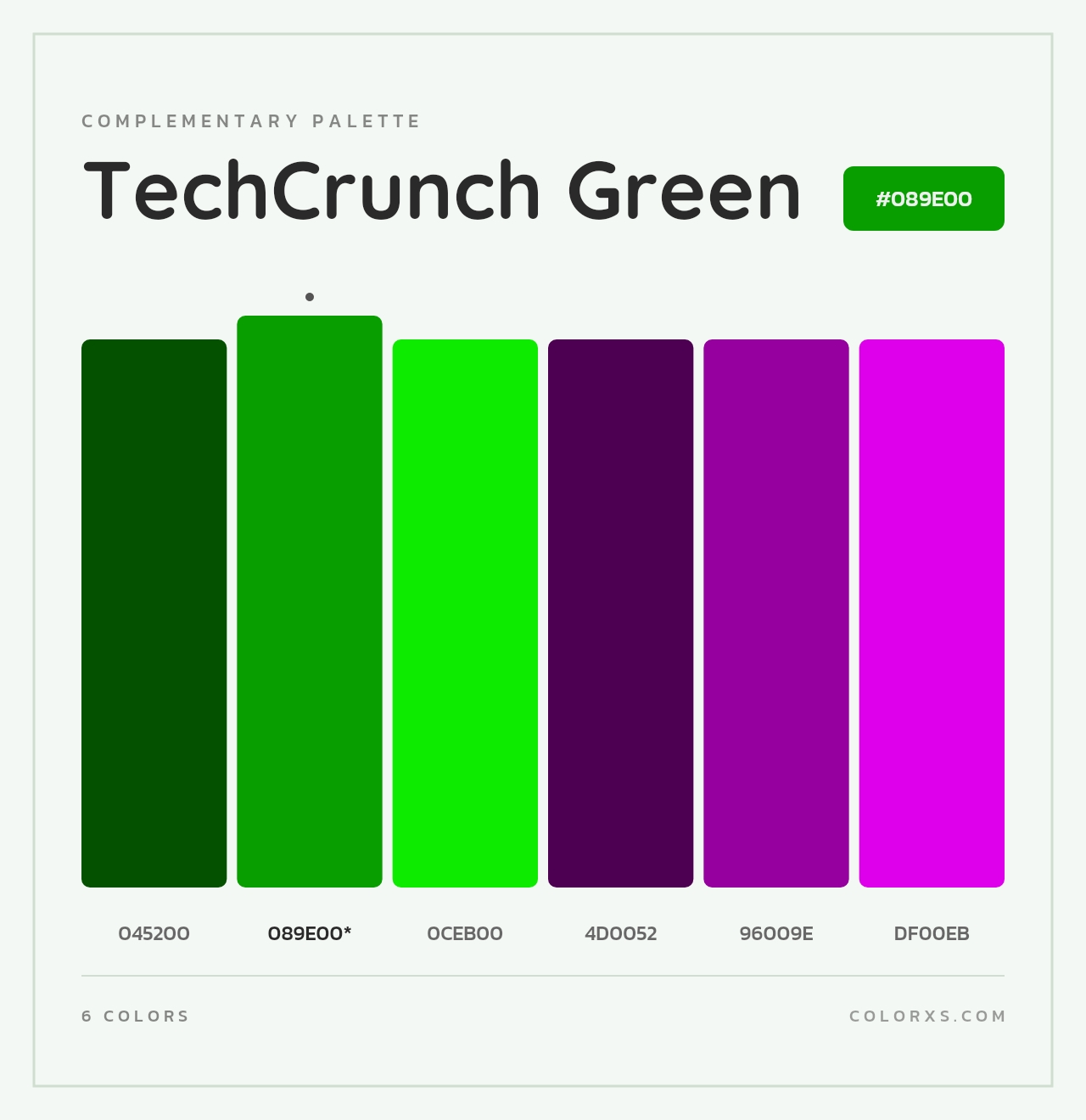 TechCrunch Green - Complementary Color Palette