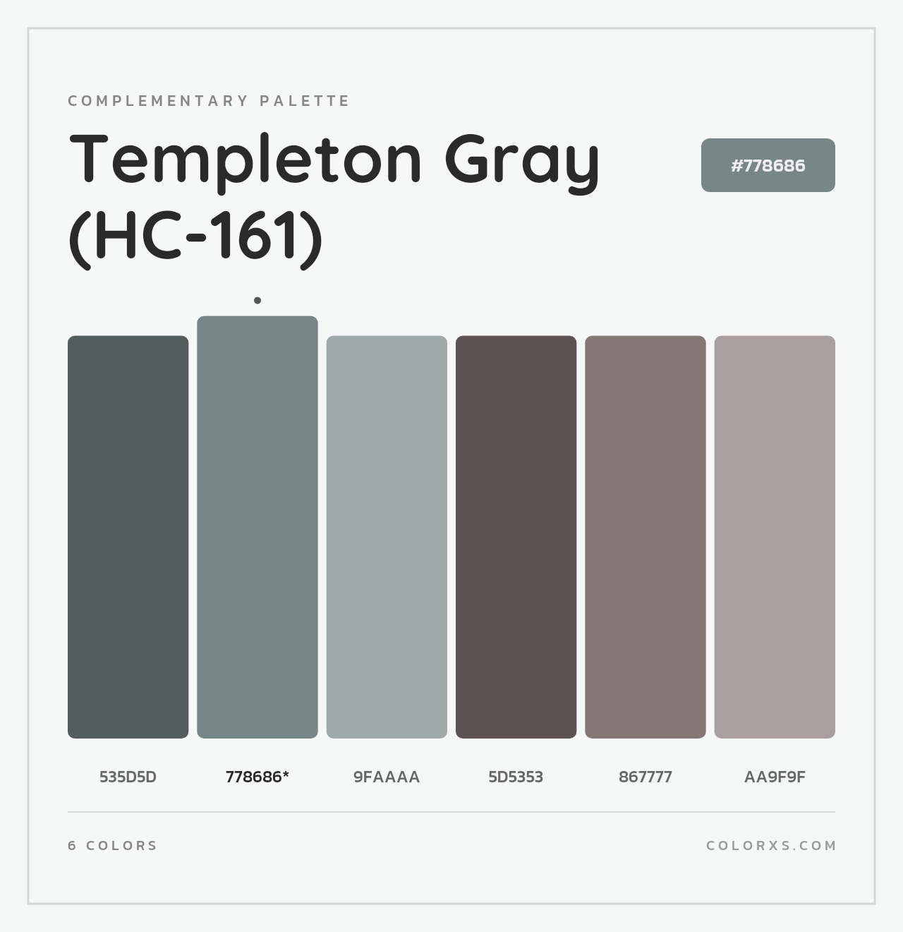 Templeton Gray (HC-161) - Complementary Color Palette