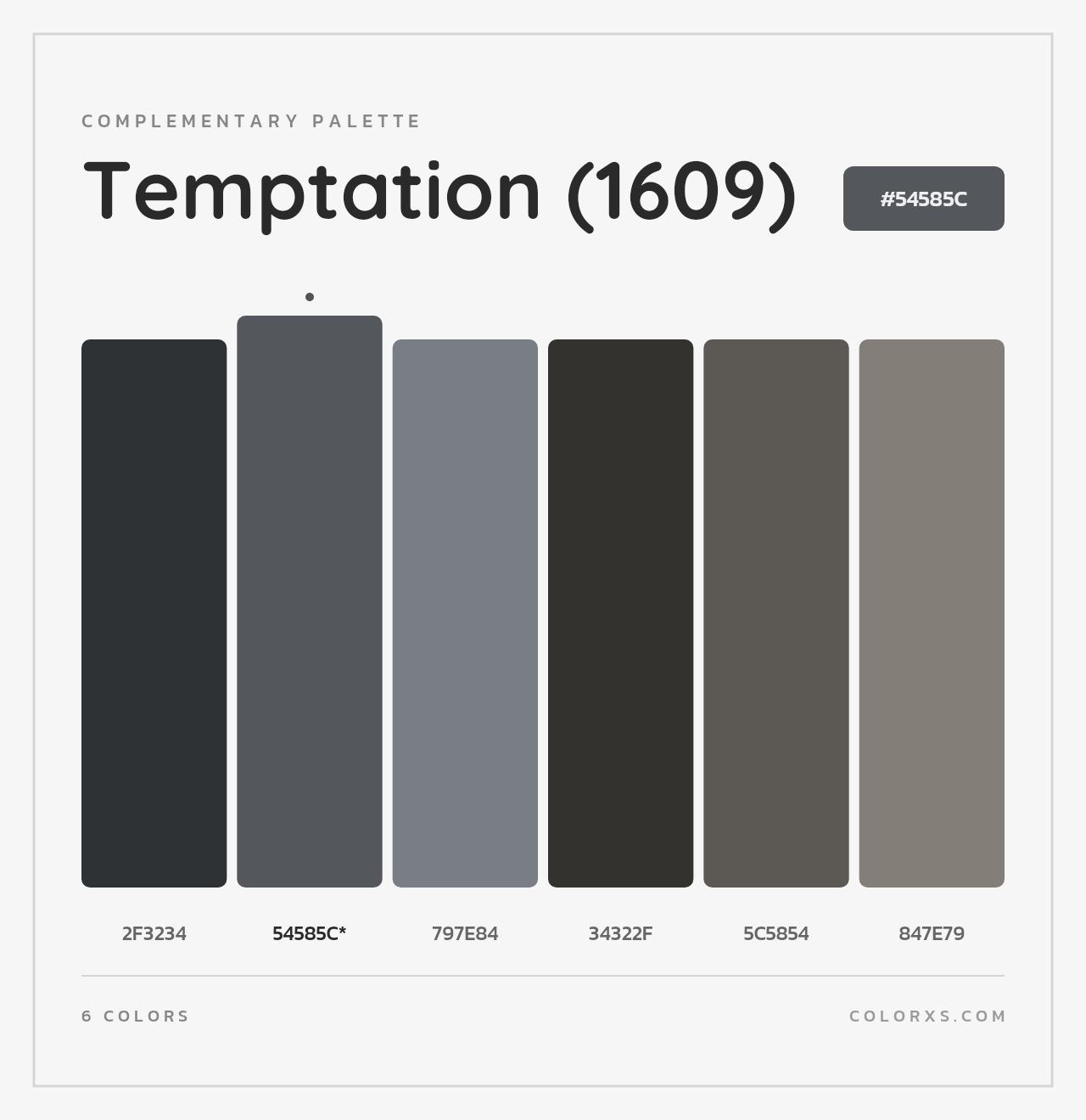 Temptation (1609) - Complementary Color Palette