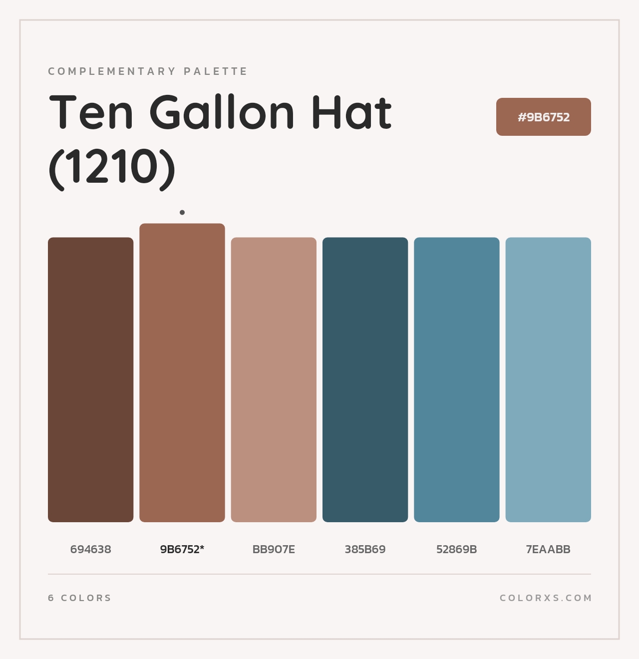 Ten Gallon Hat (1210) - Complementary Color Palette