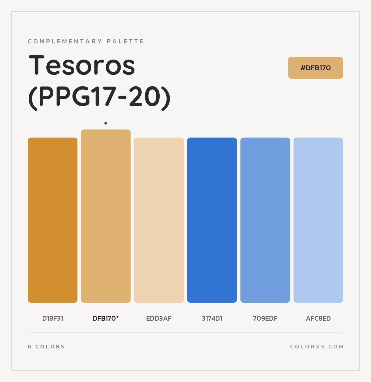 Tesoros (PPG17-20) - Complementary Color Palette