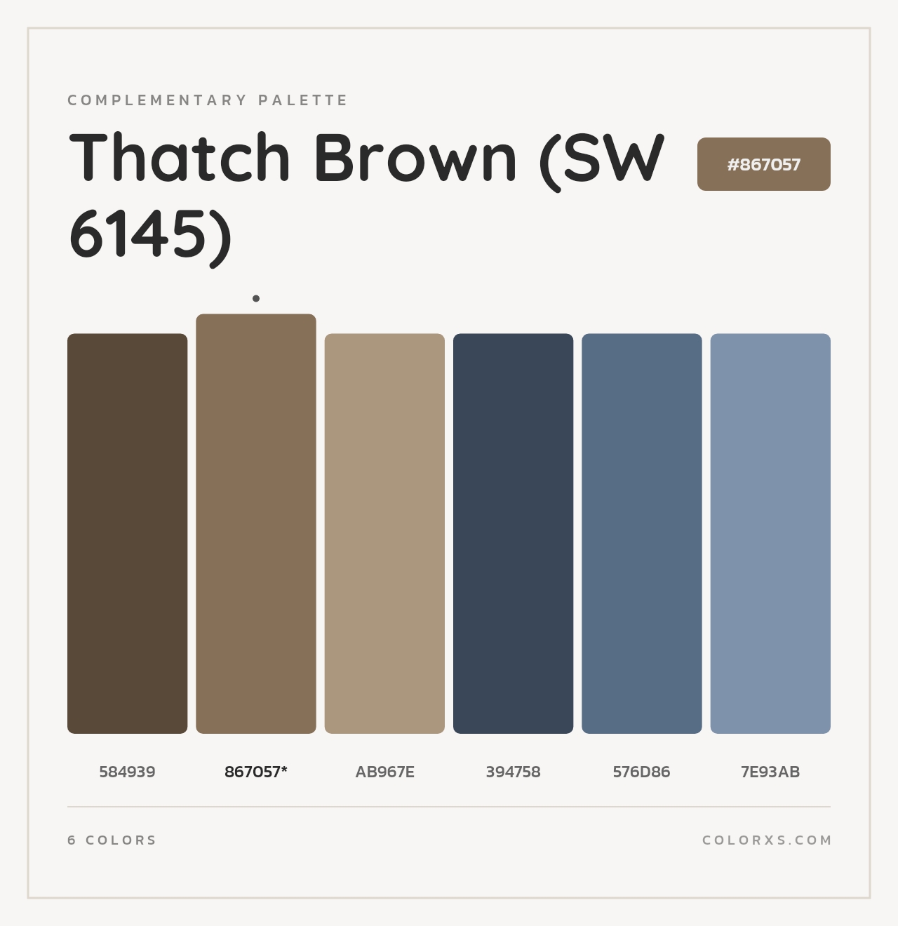 Thatch Brown (SW 6145) - Complementary Color Palette