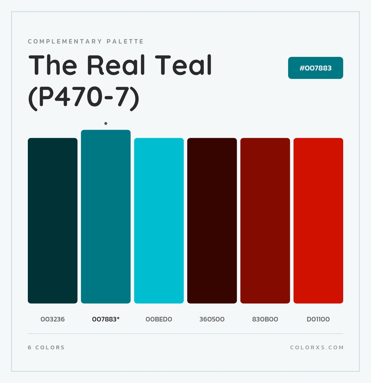 The Real Teal (P470-7) - Complementary Color Palette